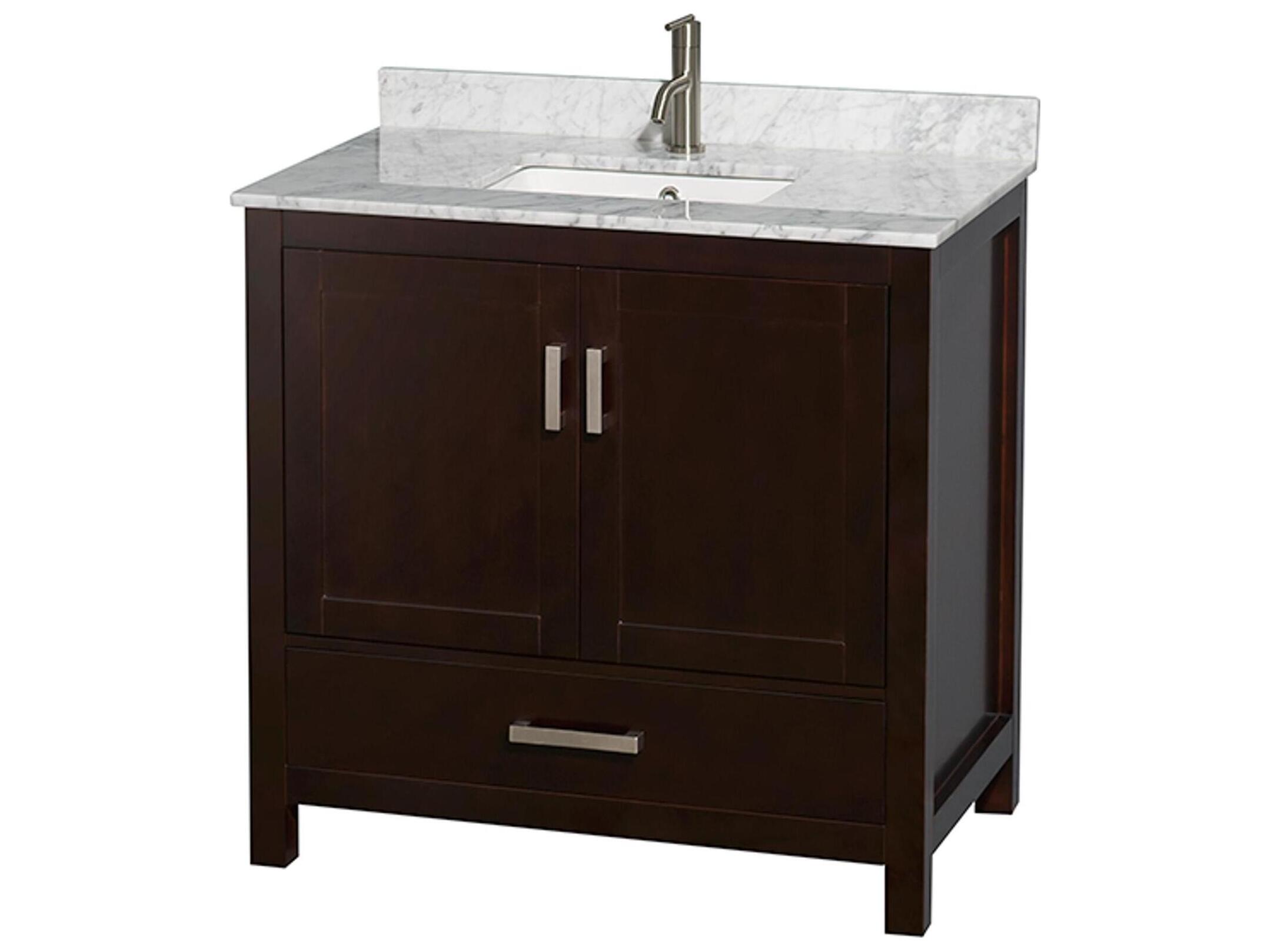 Wyndham Collection Sheffield 36" Espresso Vanity
