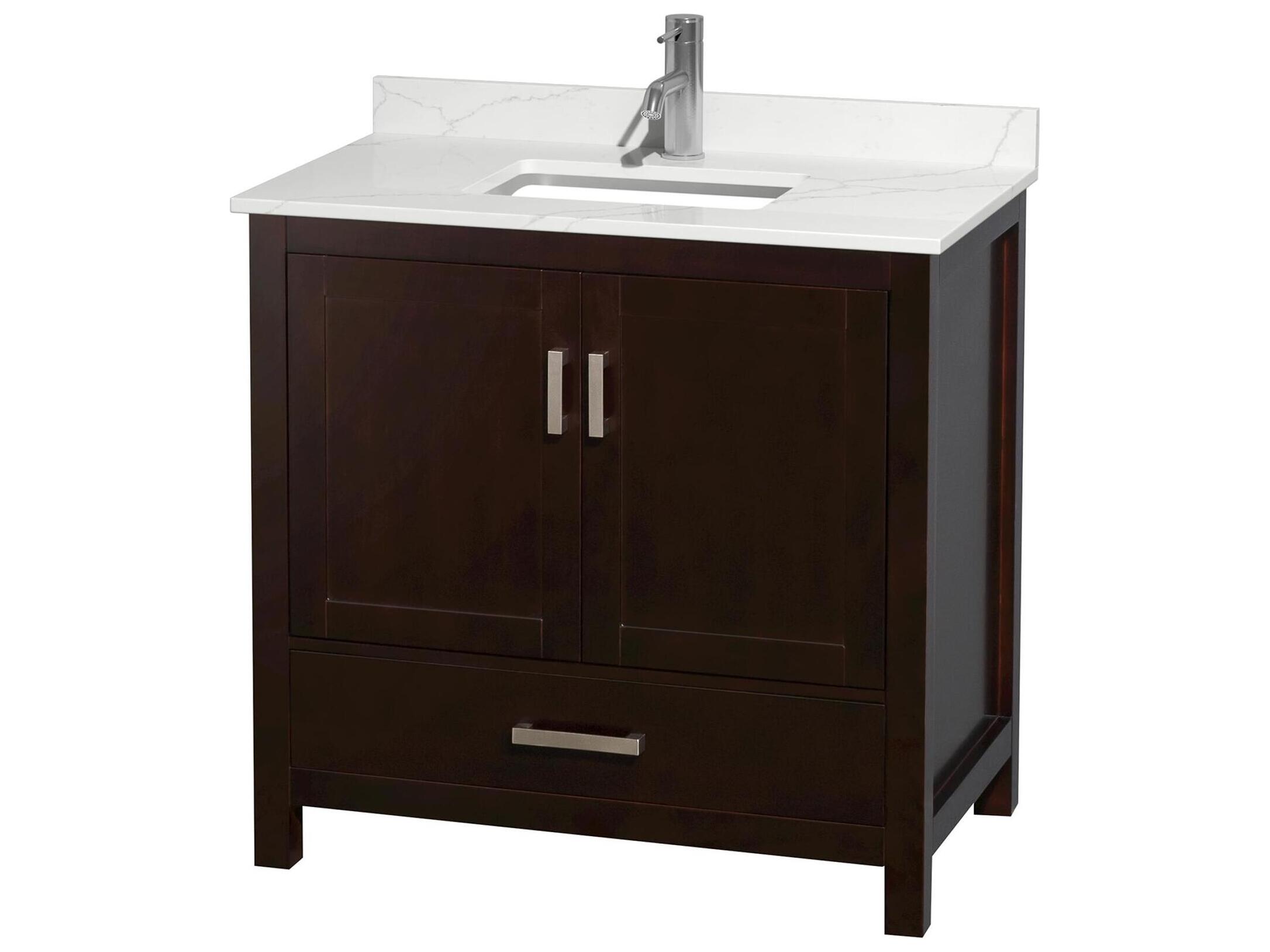 Wyndham Collection Sheffield 36" Espresso Vanity
