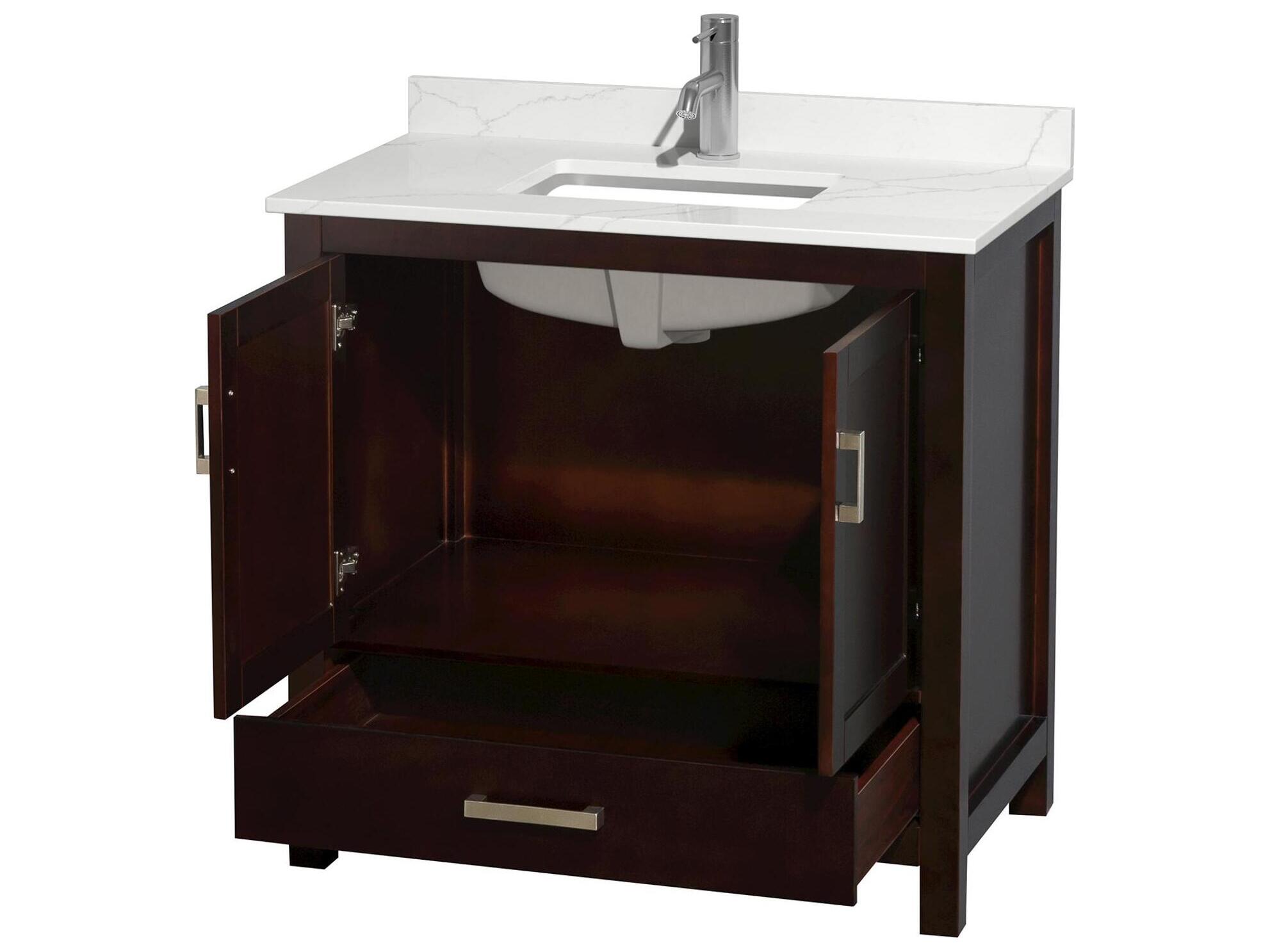 Wyndham Collection Sheffield 36" Espresso Vanity