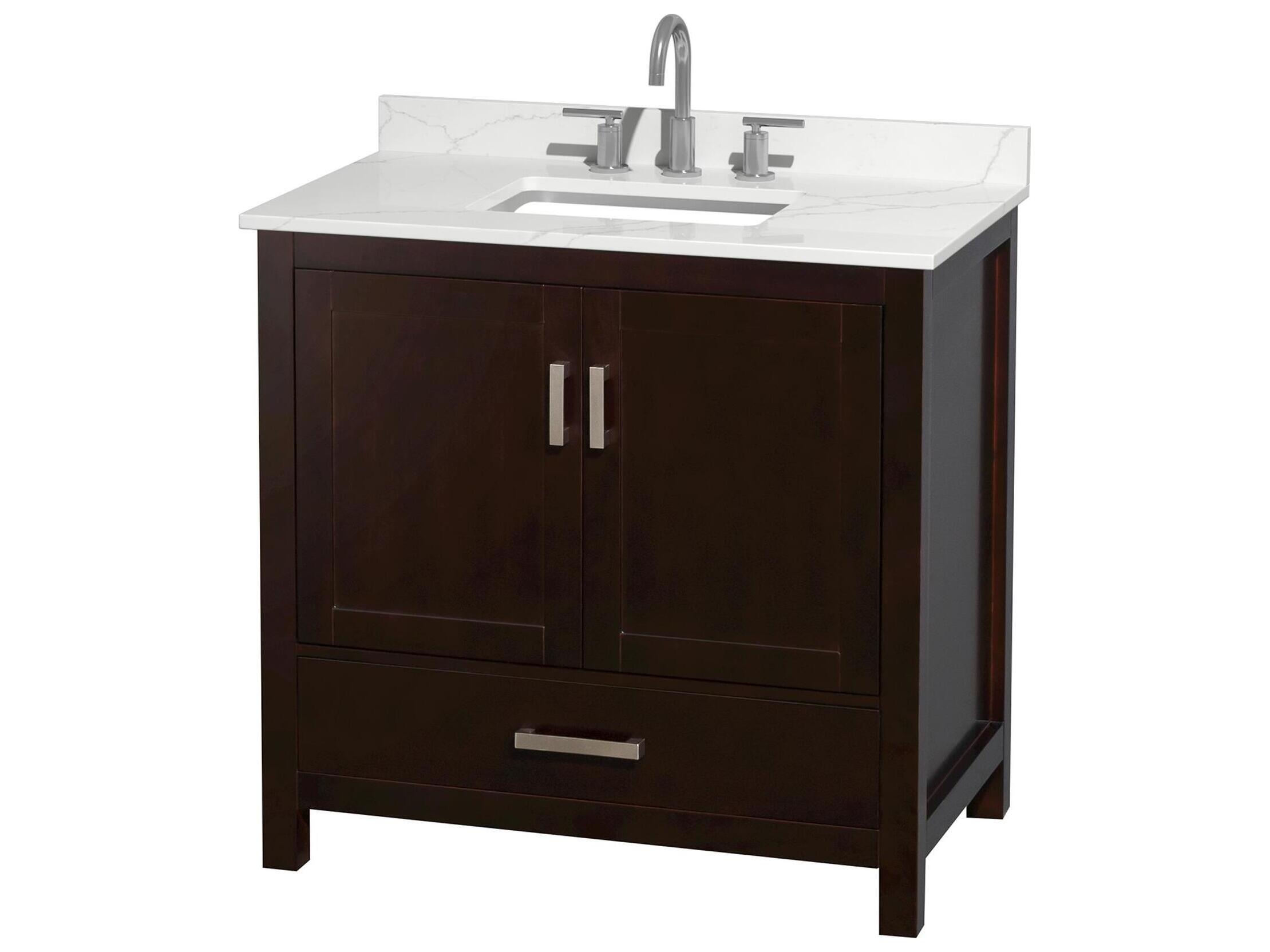 Wyndham Collection Sheffield 36" Espresso Vanity