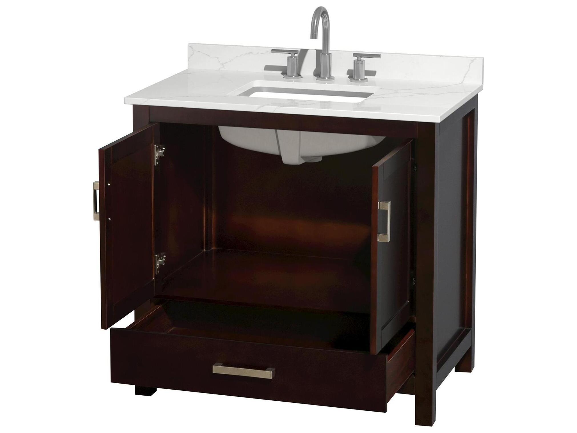 Wyndham Collection Sheffield 36" Espresso Vanity