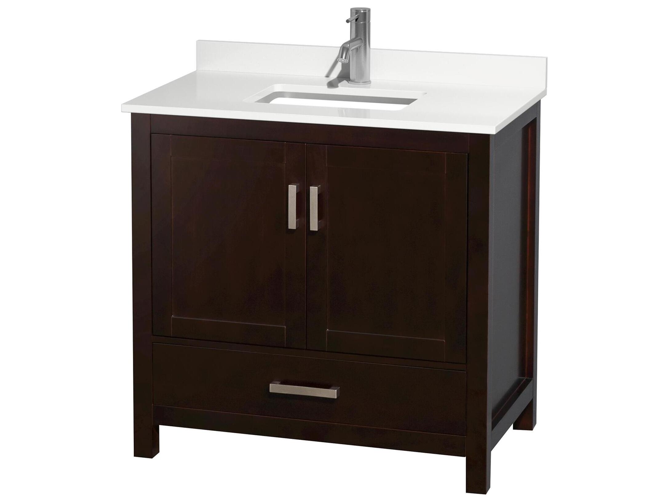 Wyndham Collection Sheffield 36" Espresso Vanity