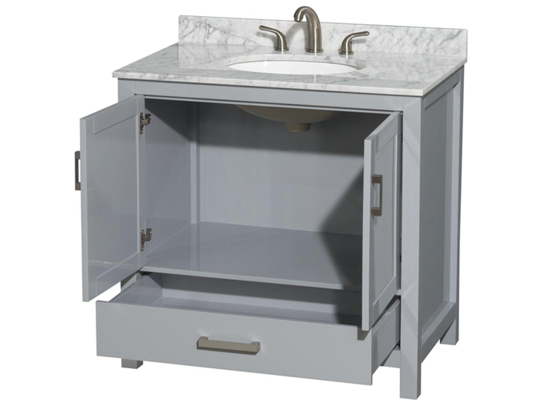 Wyndham Collection Sheffield 36" Gray Vanity