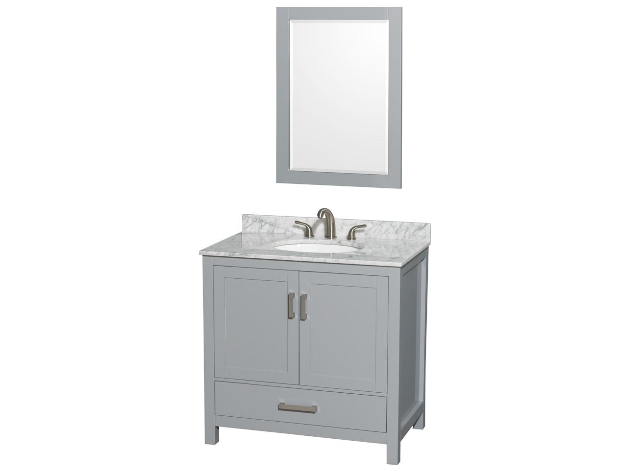 Wyndham Collection Sheffield 36" Gray Vanity