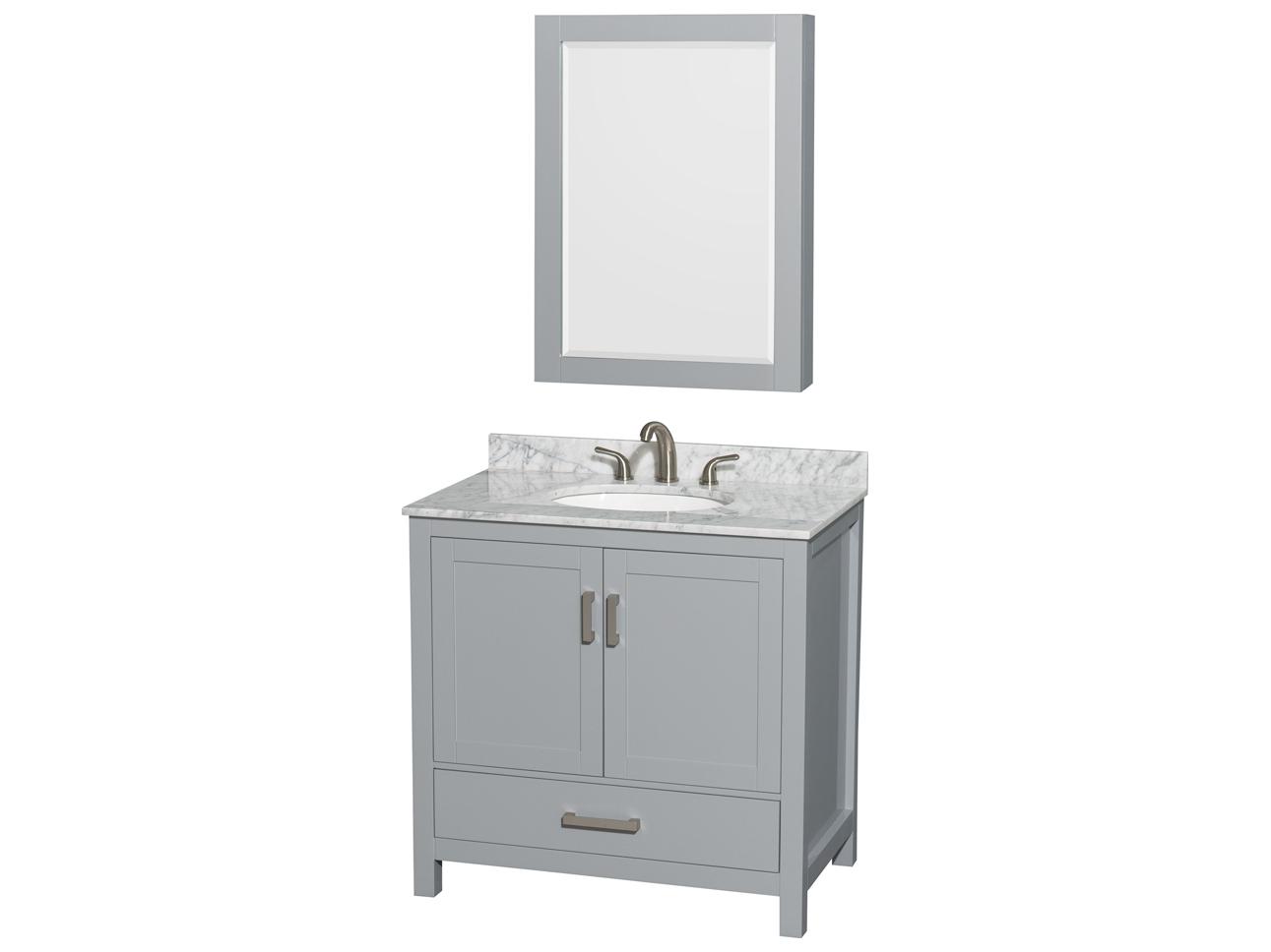 Wyndham Collection Sheffield 36" Gray Vanity