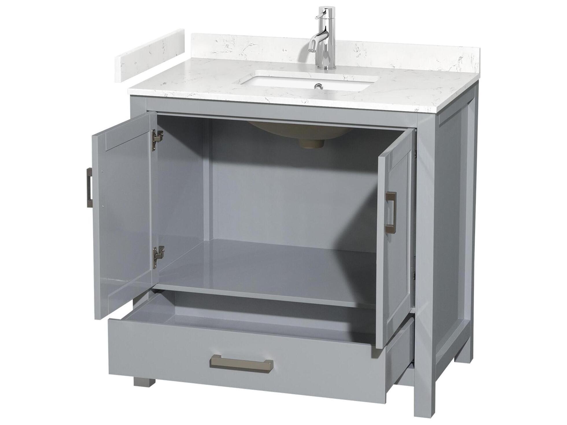 Wyndham Collection Sheffield 36" Gray Vanity