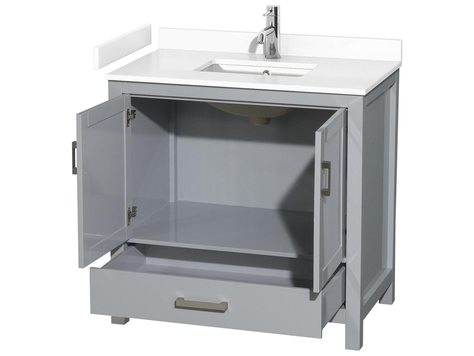 Wyndham Collection Sheffield 36" Gray Vanity