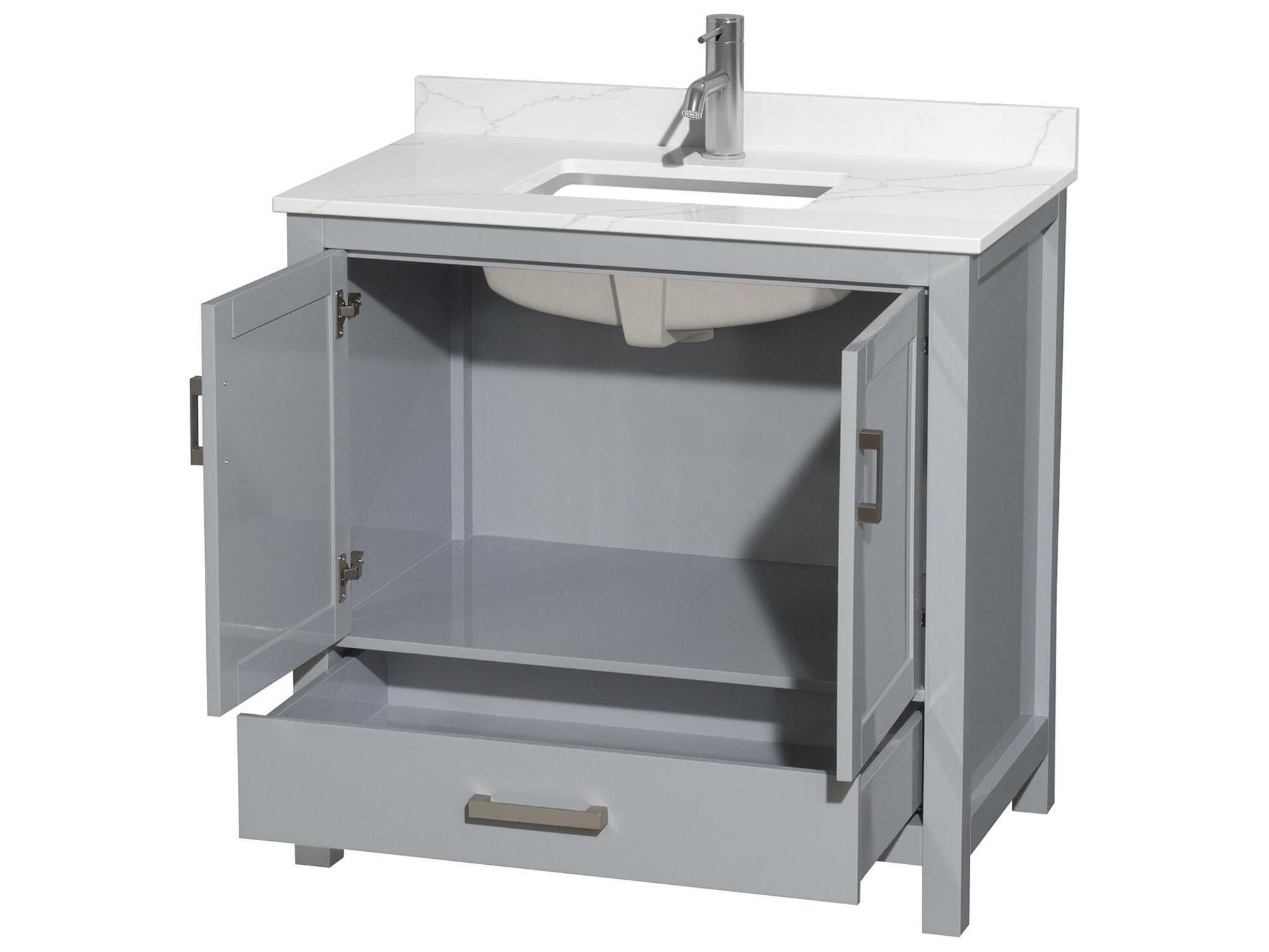 Wyndham Collection Sheffield 36" Gray Vanity