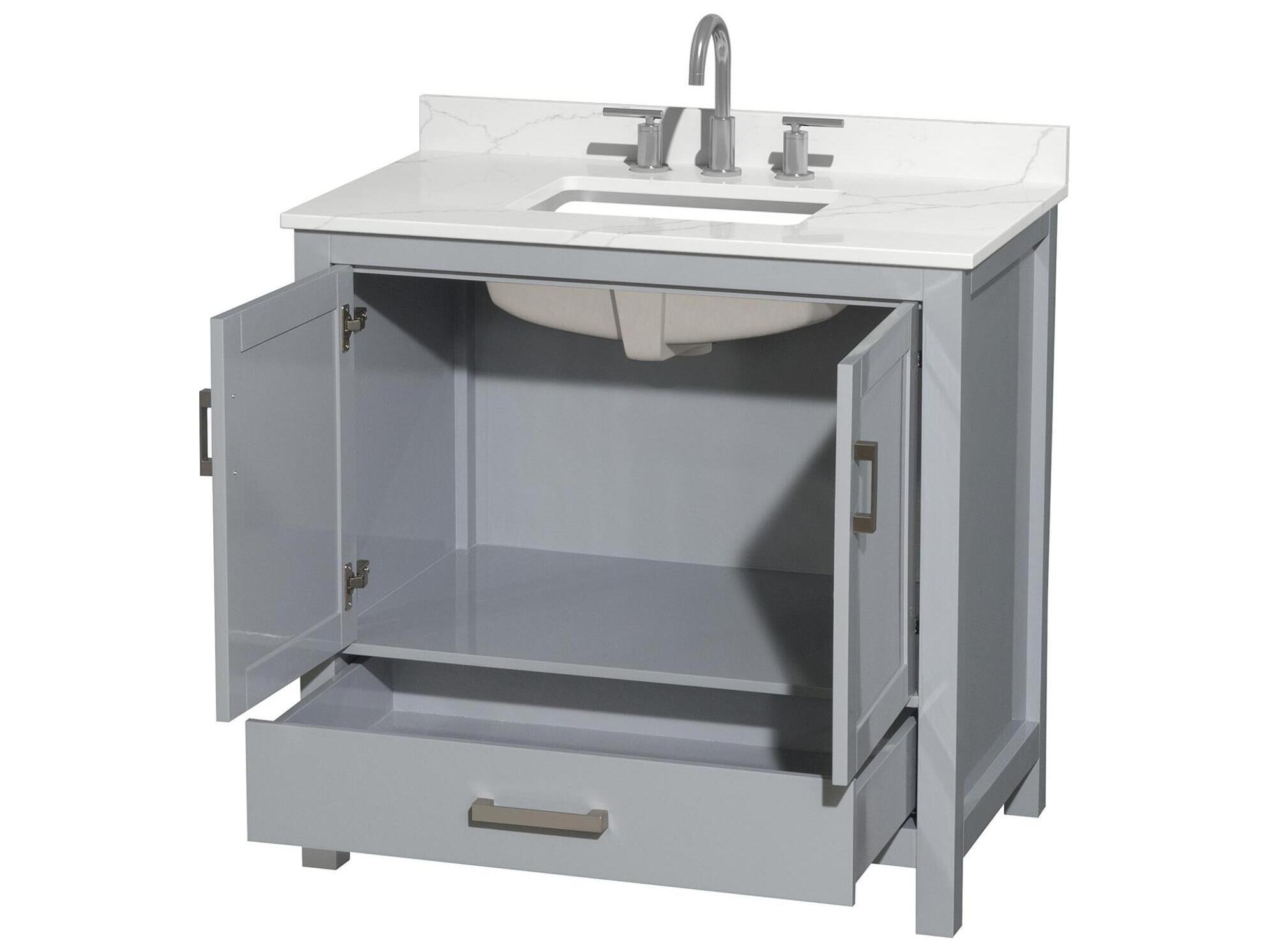 Wyndham Collection Sheffield 36" Gray Vanity