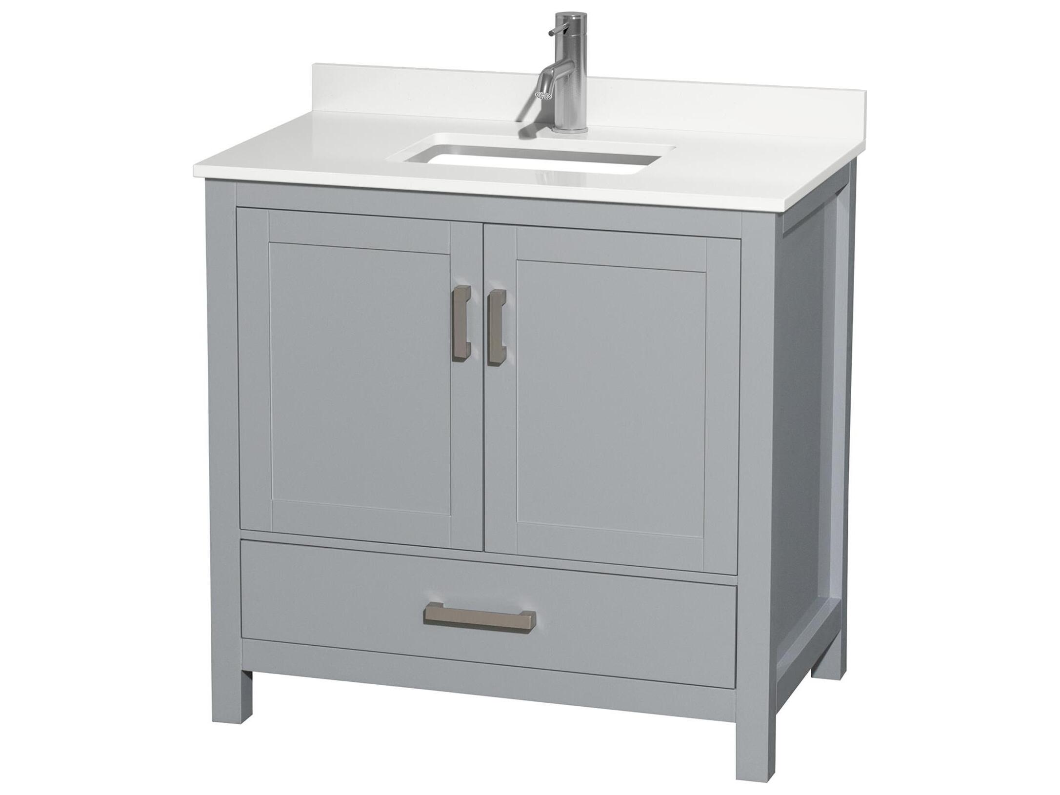 Wyndham Collection Sheffield 36" Gray Vanity