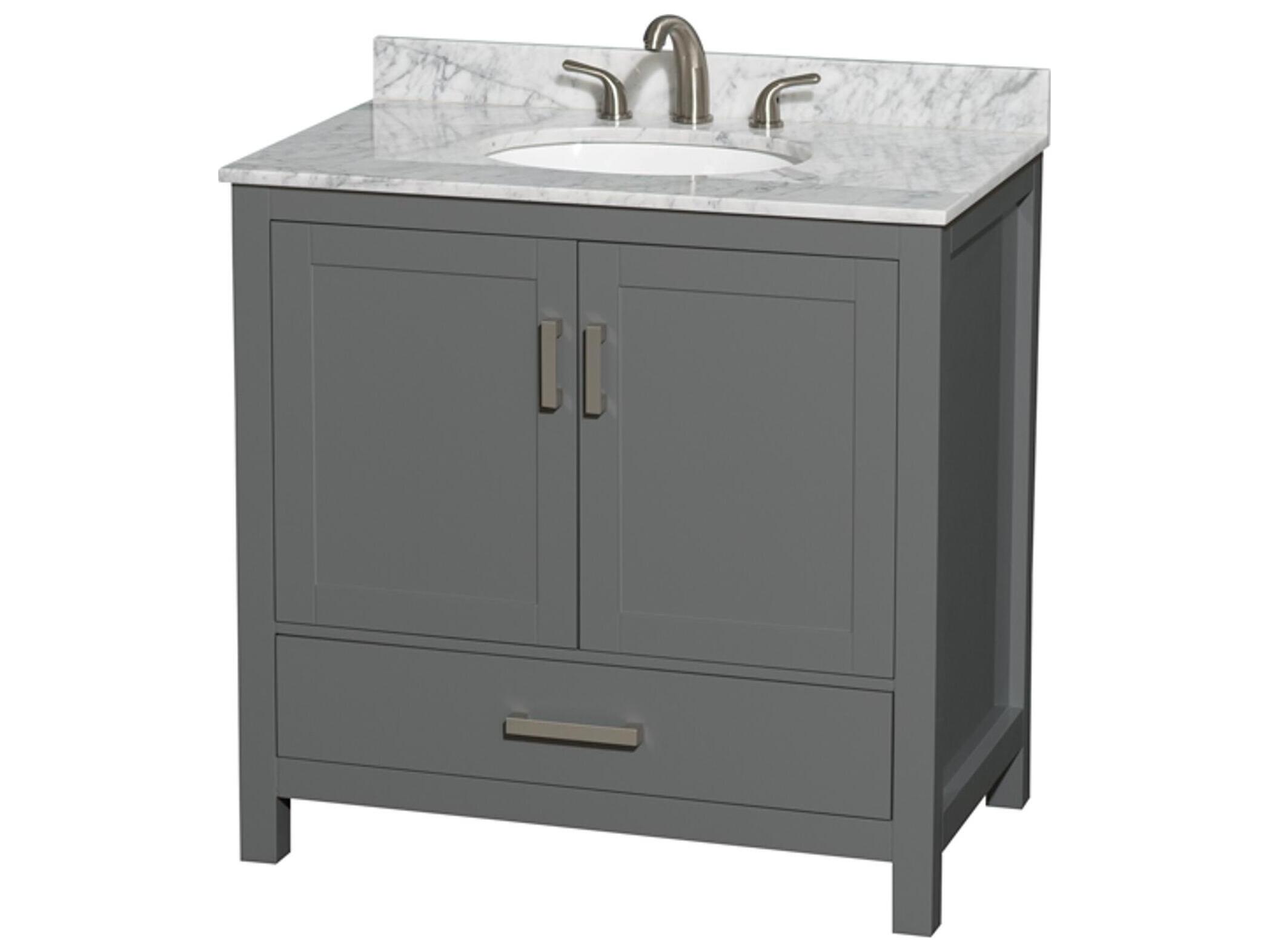 Wyndham Collection Sheffield 36" Dark Gray Vanity