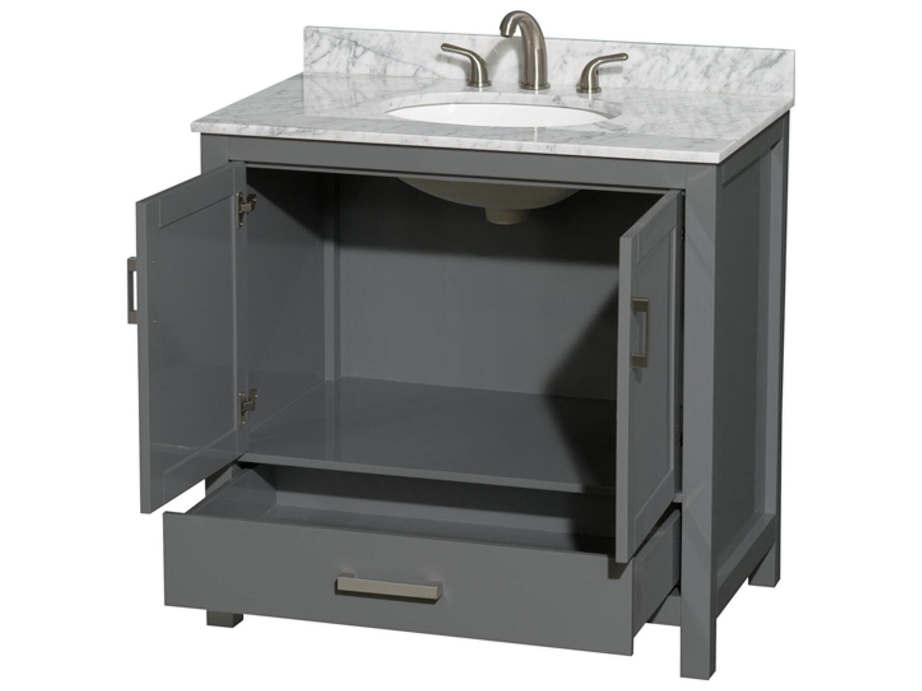 Wyndham Collection Sheffield 36" Dark Gray Vanity