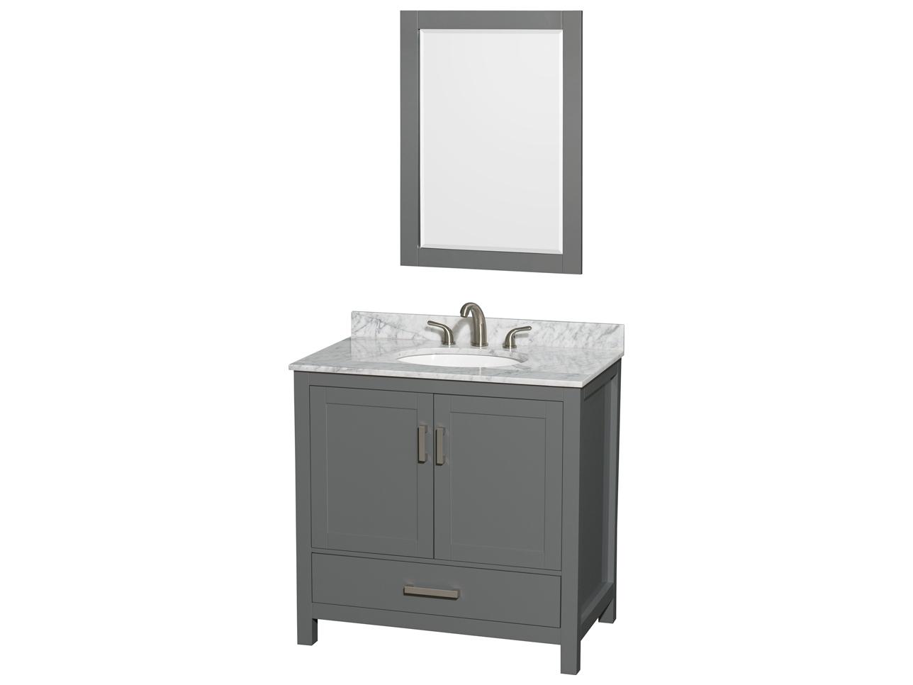 Wyndham Collection Sheffield 36" Dark Gray Vanity