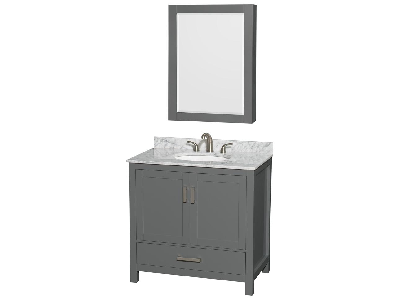 Wyndham Collection Sheffield 36" Dark Gray Vanity