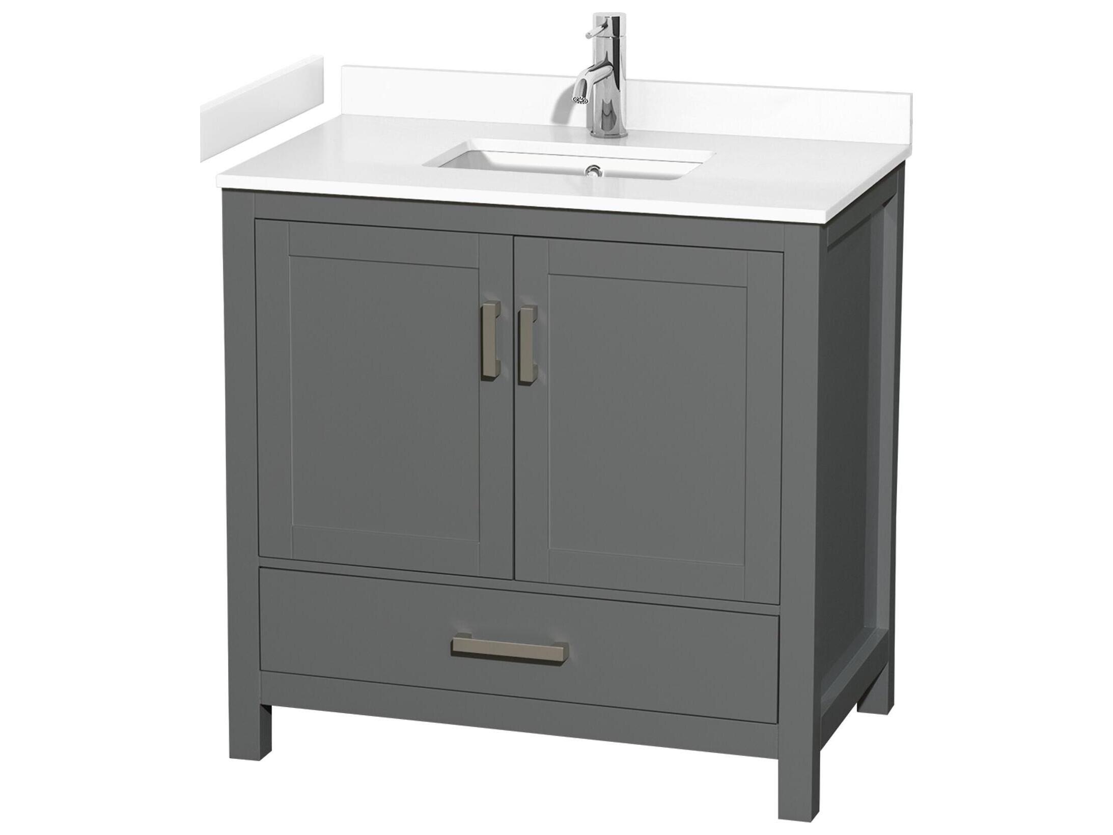 Wyndham Collection Sheffield 36" Dark Gray Vanity