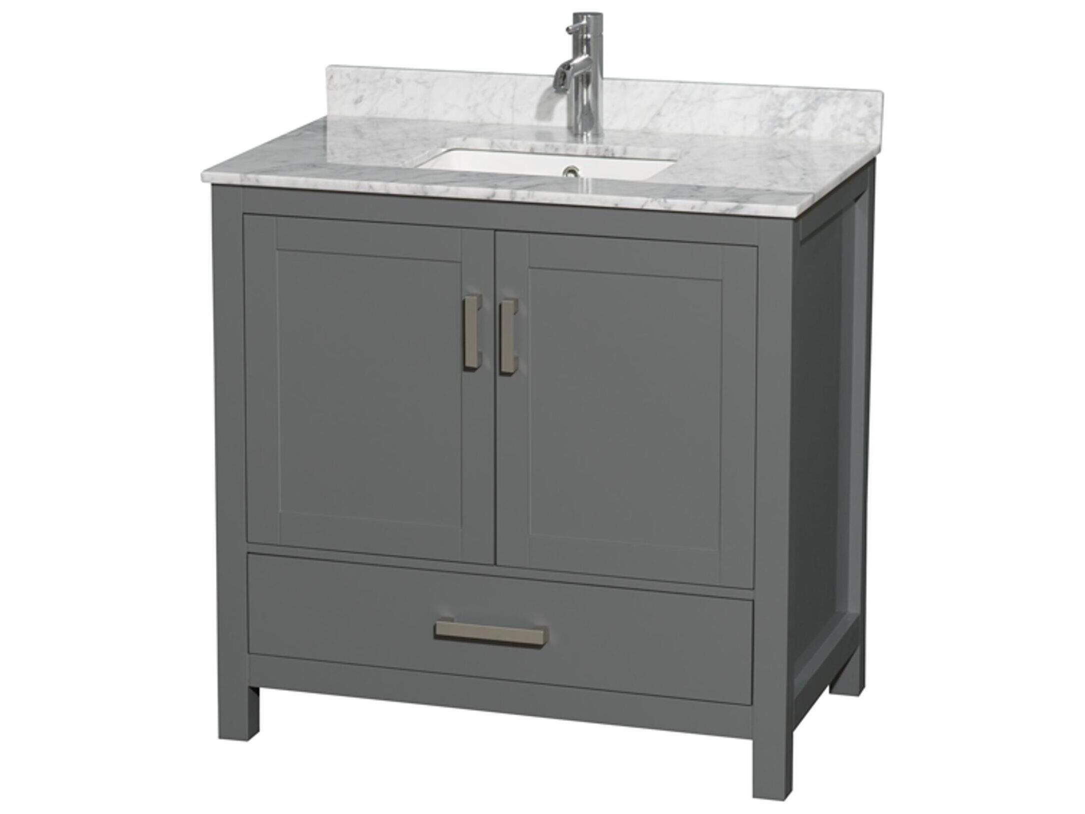 Wyndham Collection Sheffield 36" Dark Gray Vanity