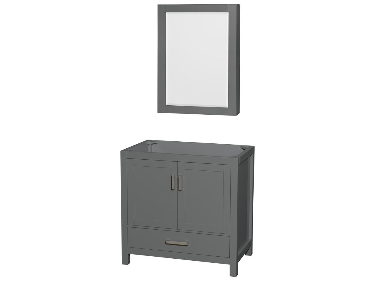 Wyndham Collection Sheffield 35" Dark Gray Vanity