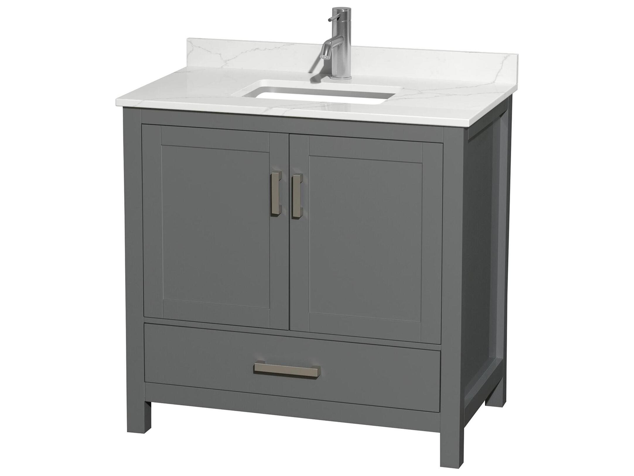 Wyndham Collection Sheffield 36" Dark Gray Vanity