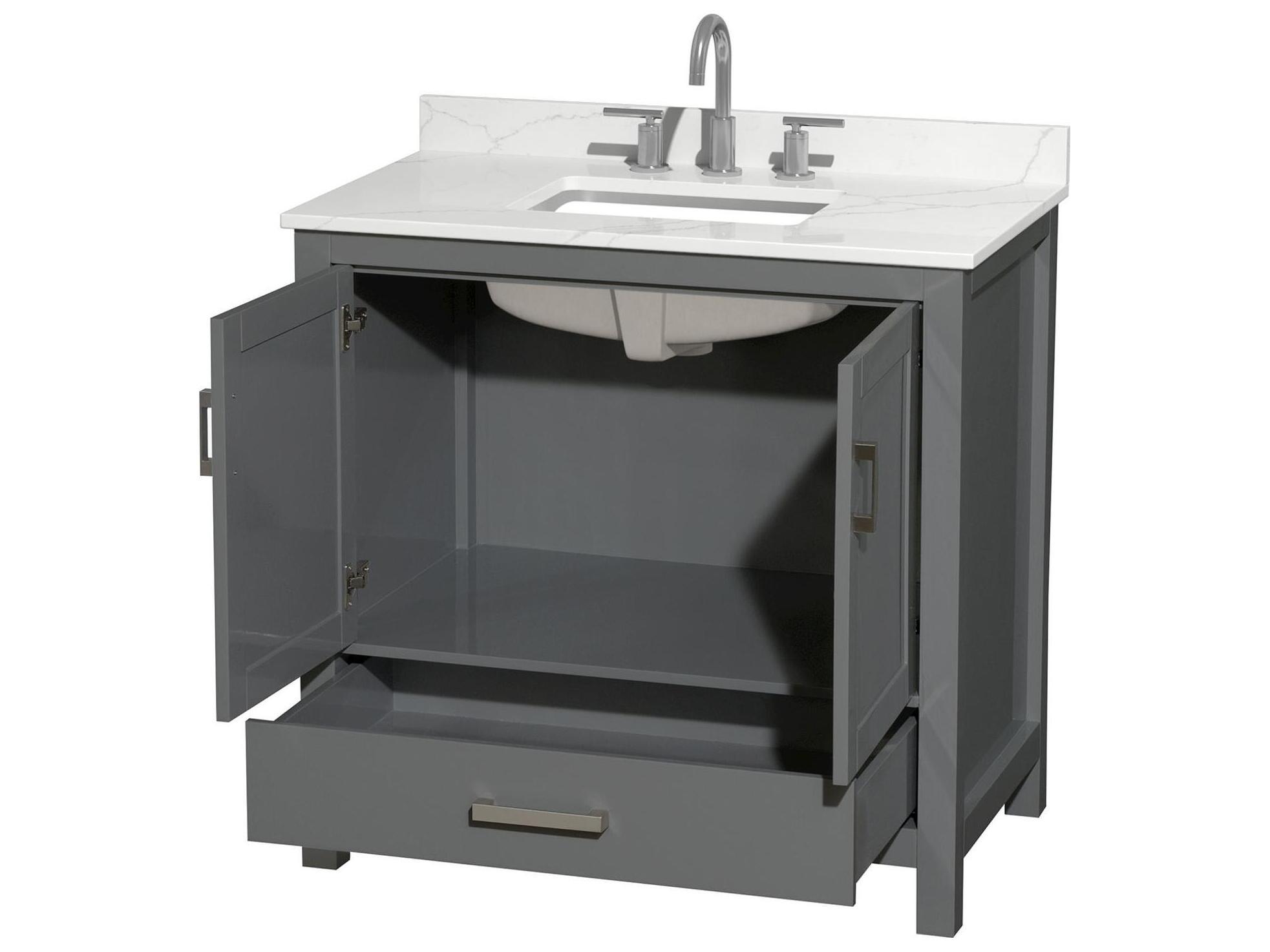Wyndham Collection Sheffield 36" Dark Gray Vanity