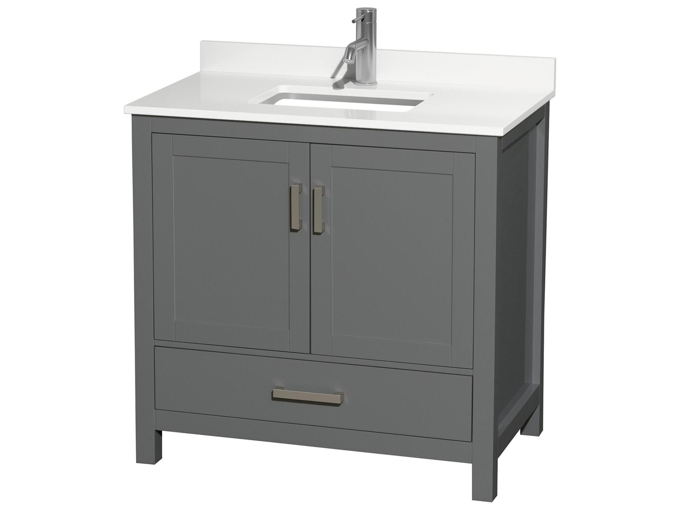 Wyndham Collection Sheffield 36" Dark Gray Vanity