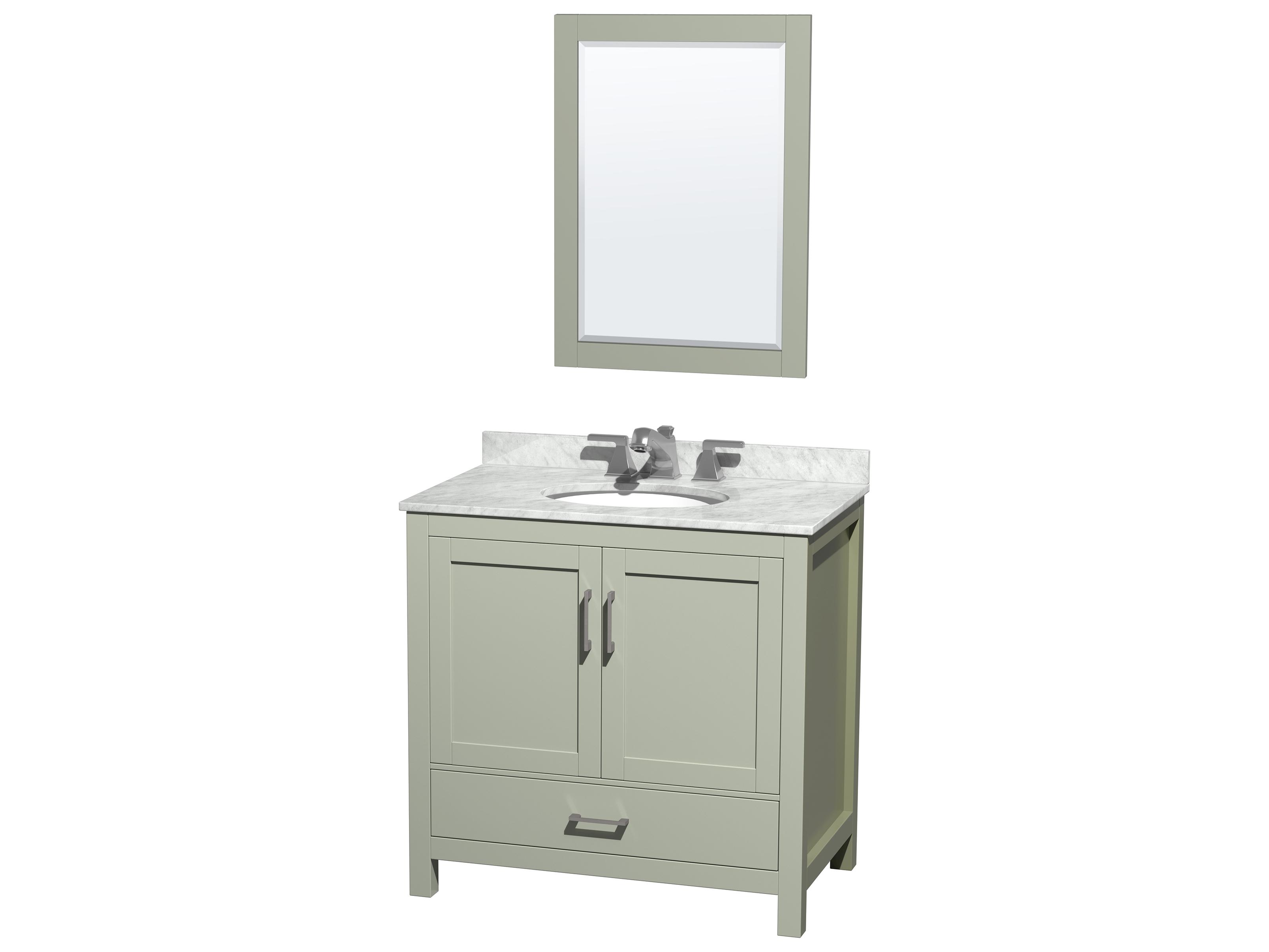 Wyndham Collection Sheffield 36" Light Green Vanity