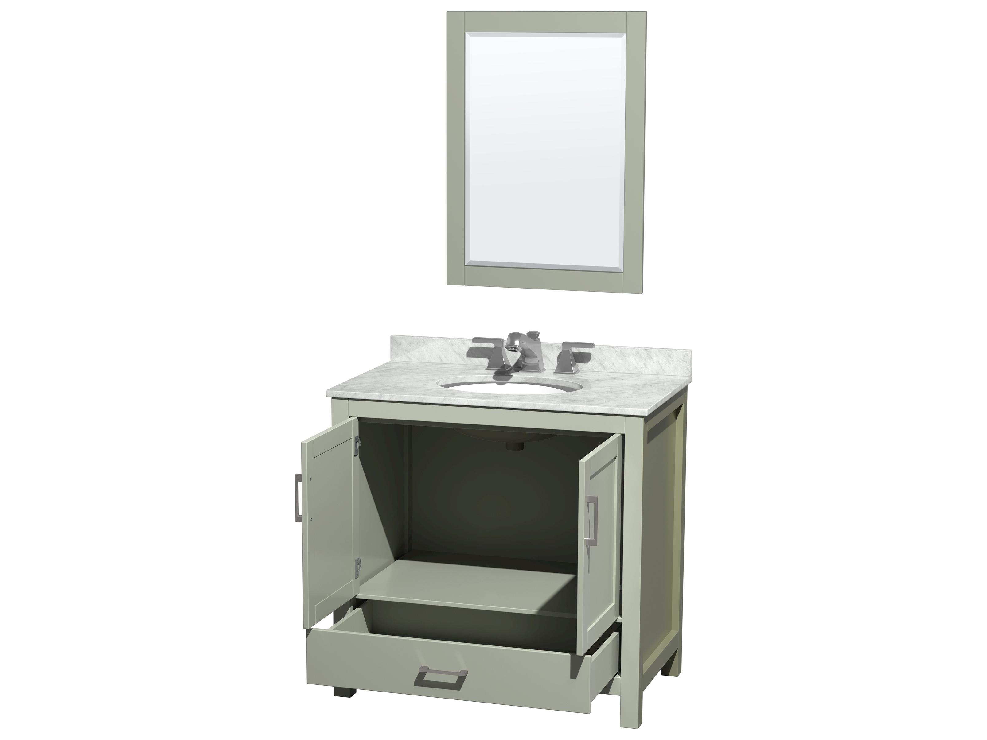 Wyndham Collection Sheffield 36" Light Green Vanity