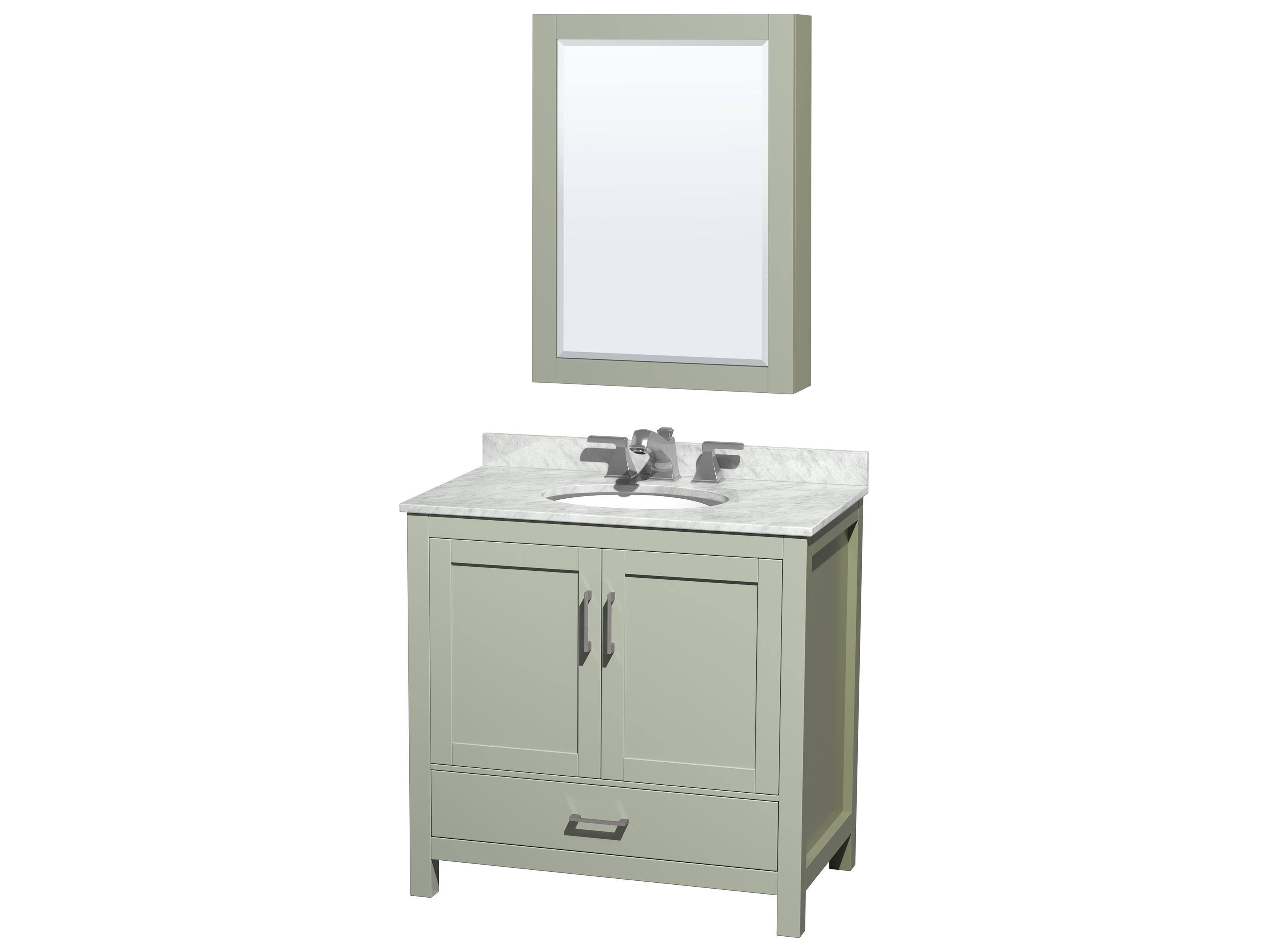Wyndham Collection Sheffield 36" Light Green Vanity
