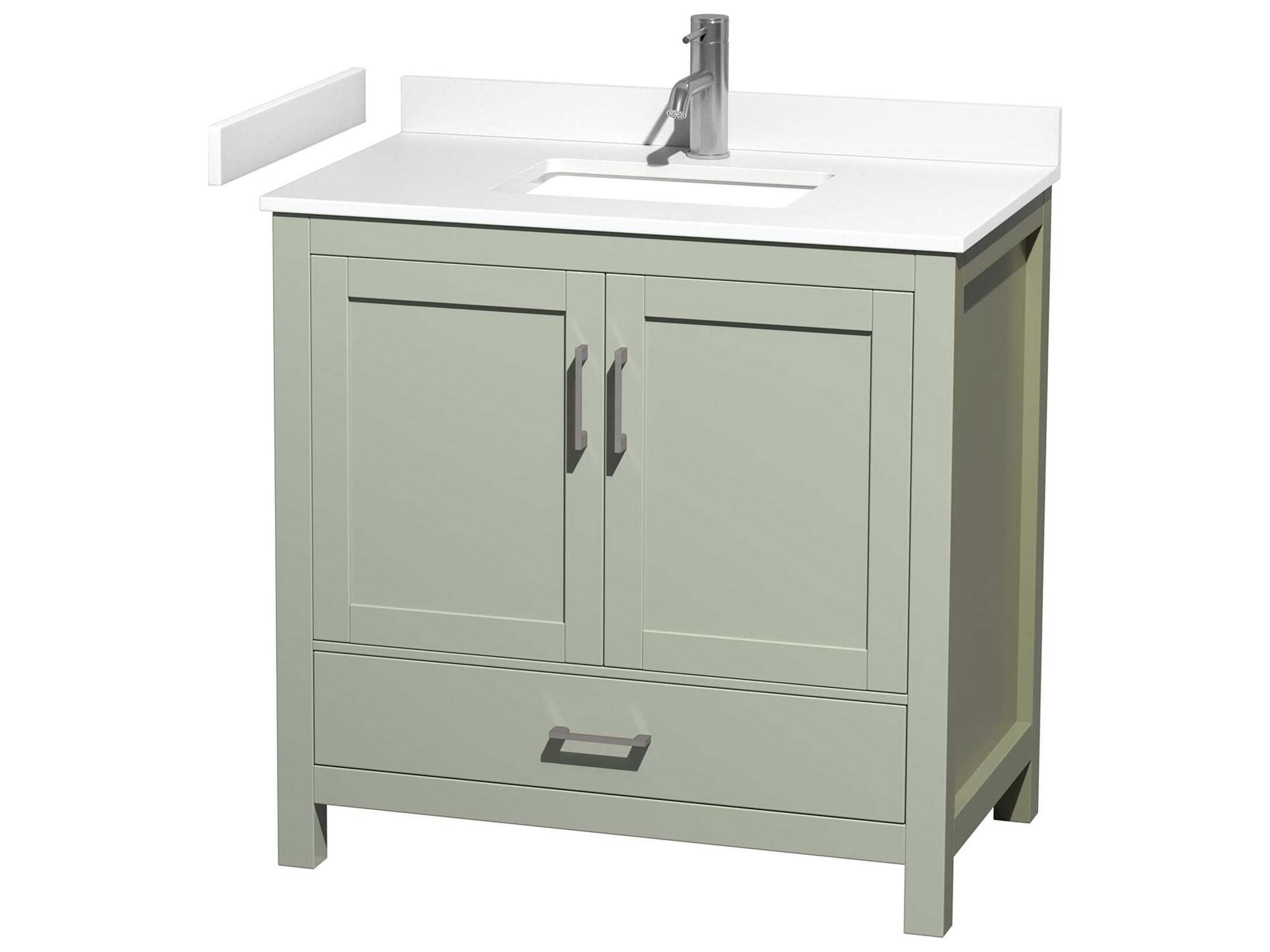 Wyndham Collection Sheffield 36" Light Green Vanity