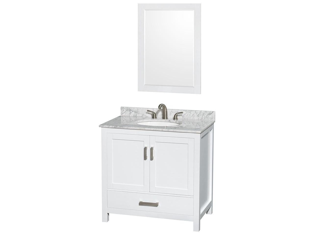 Wyndham Collection Sheffield 36" White Vanity