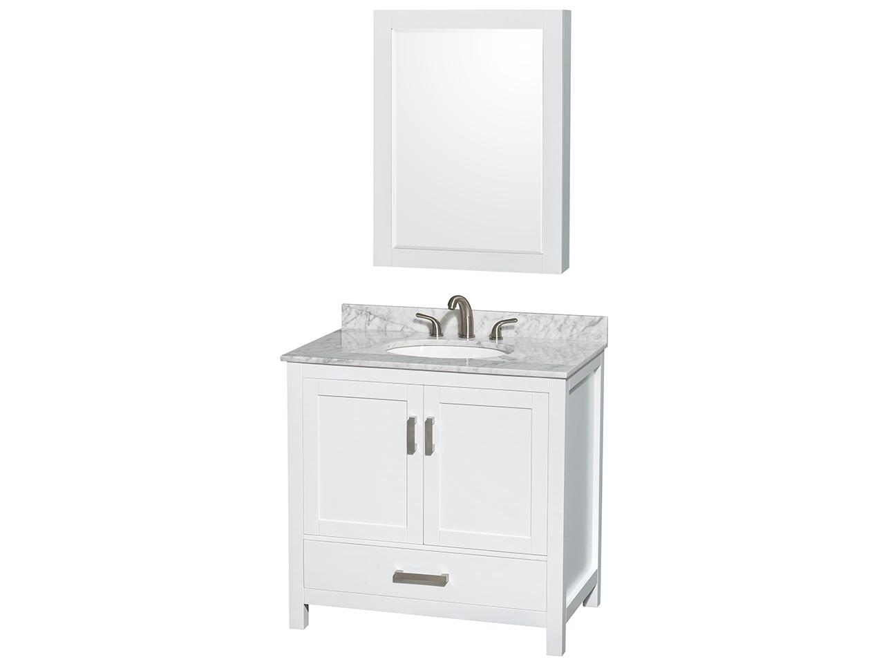 Wyndham Collection Sheffield 36" White Vanity