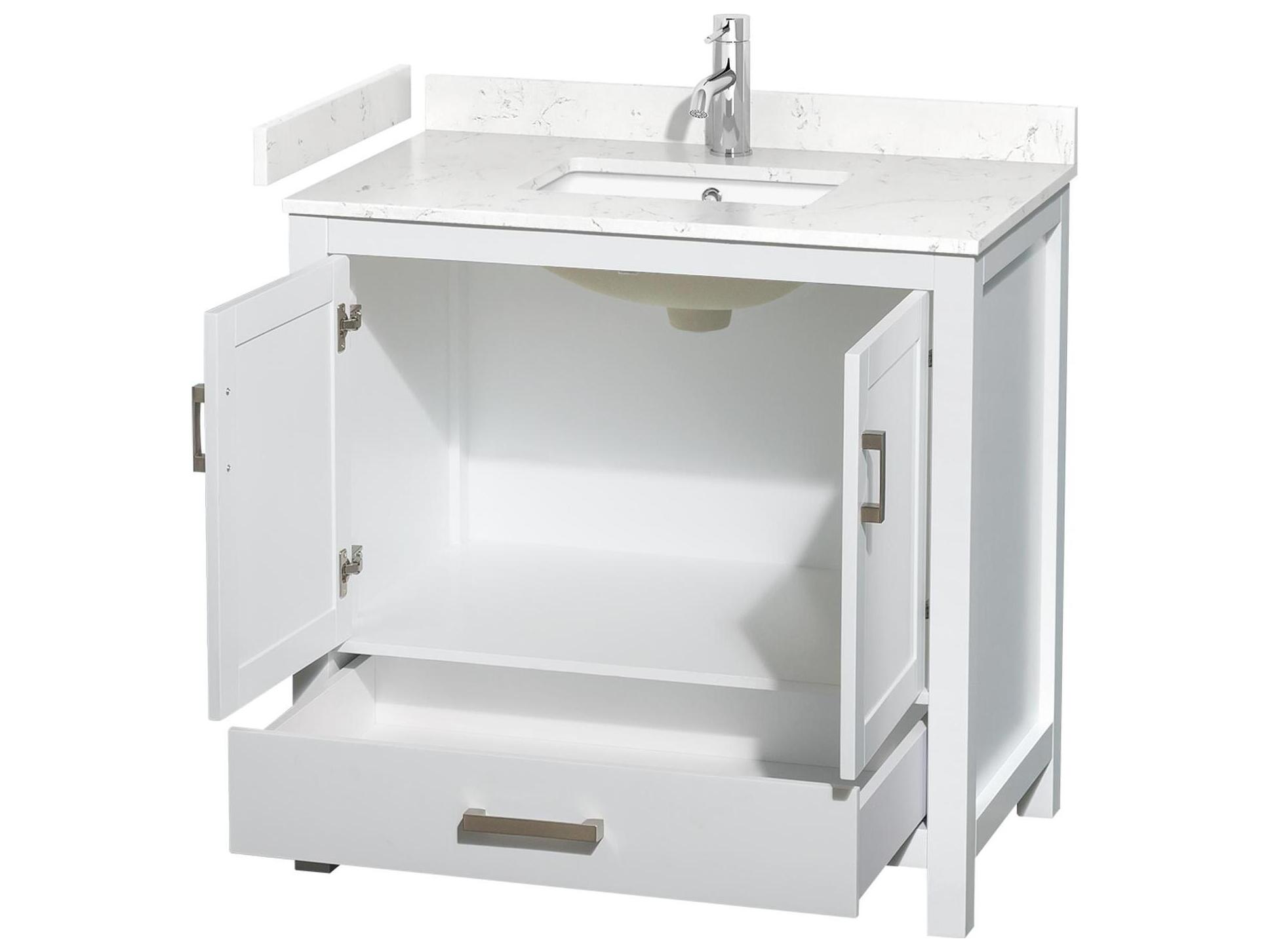 Wyndham Collection Sheffield 36" White Vanity