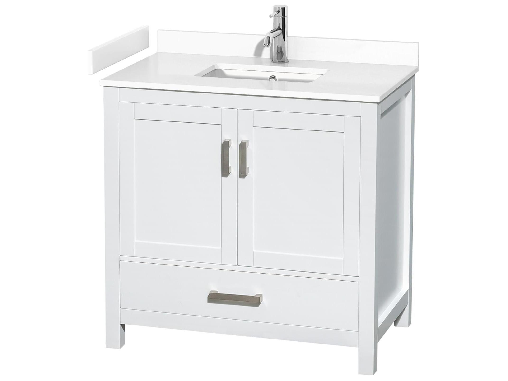 Wyndham Collection Sheffield 36" White Vanity