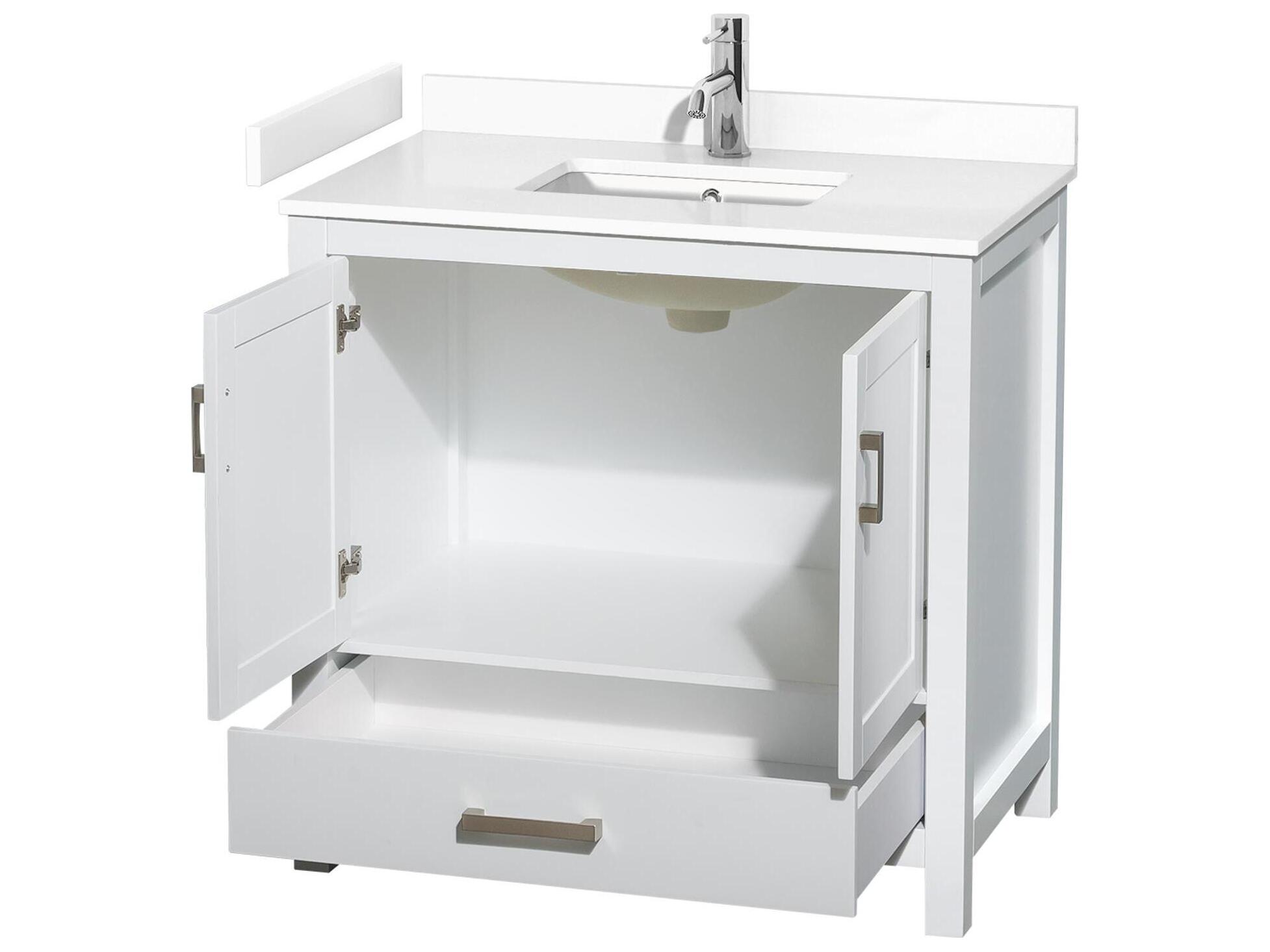 Wyndham Collection Sheffield 36" White Vanity