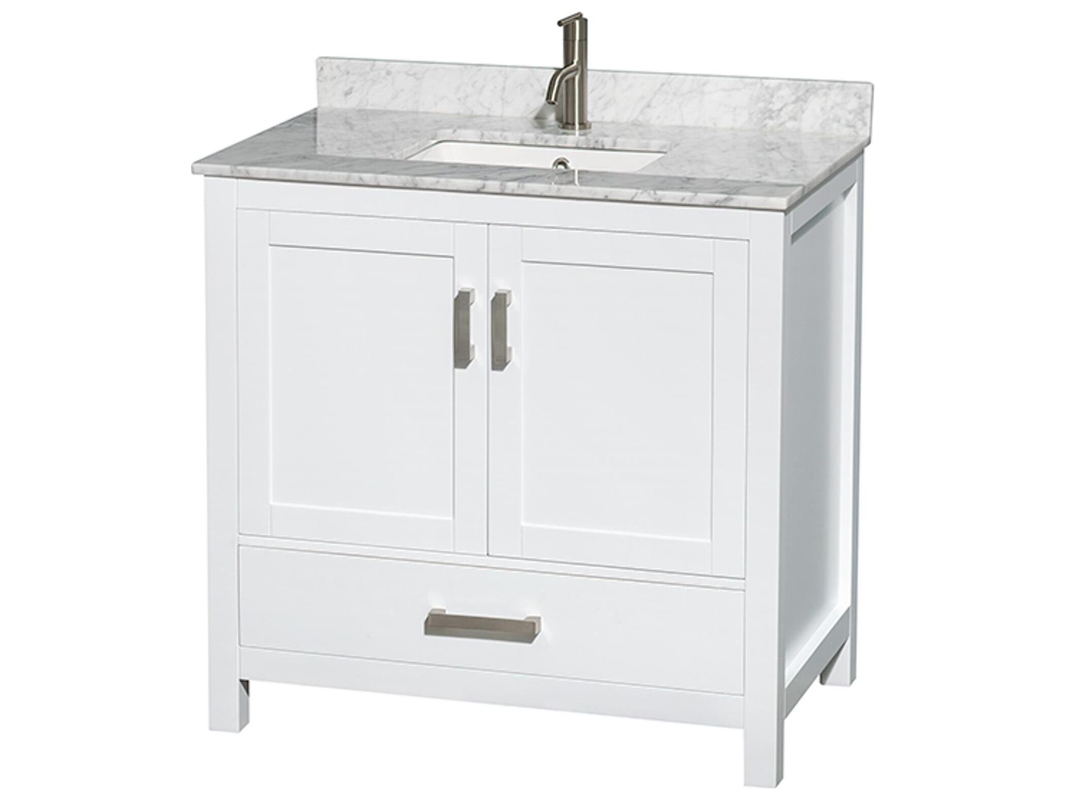 Wyndham Collection Sheffield 36" White Vanity