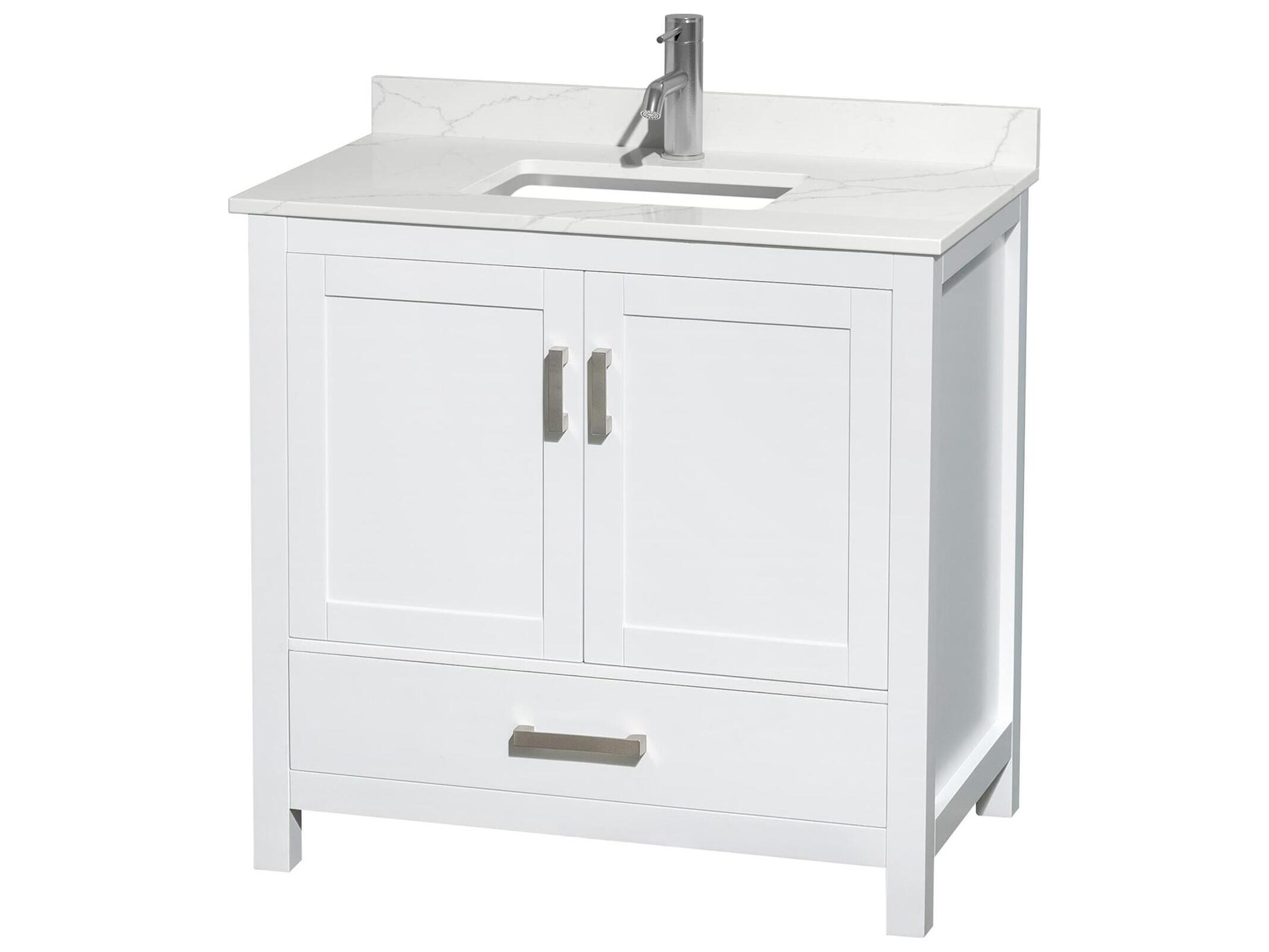 Wyndham Collection Sheffield 36" White Vanity