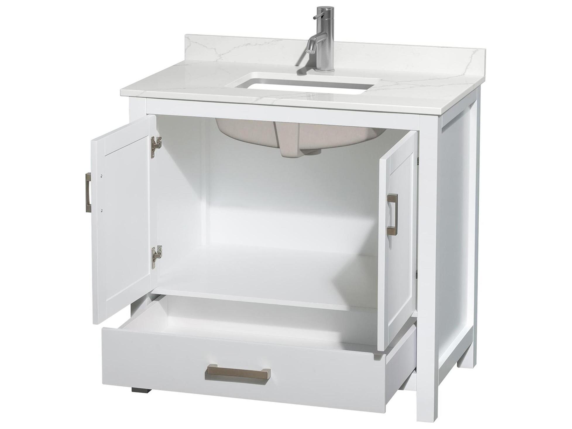 Wyndham Collection Sheffield 36" White Vanity