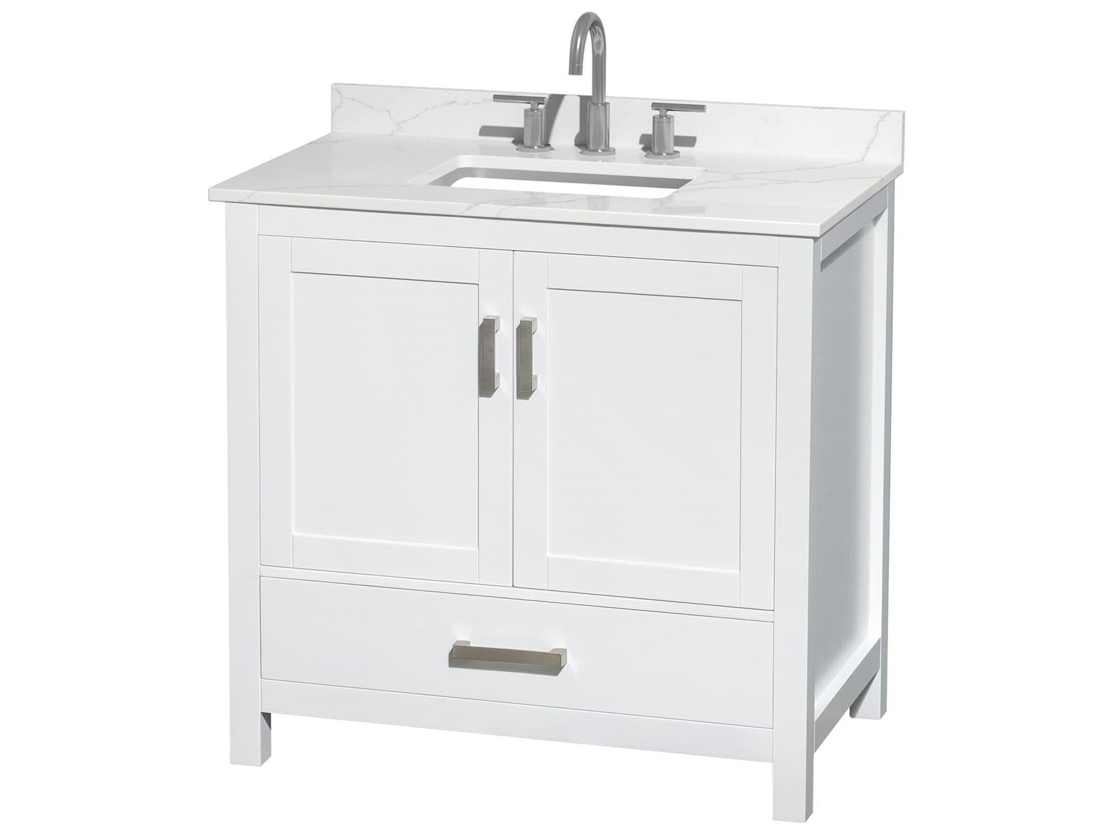 Wyndham Collection Sheffield 36" White Vanity