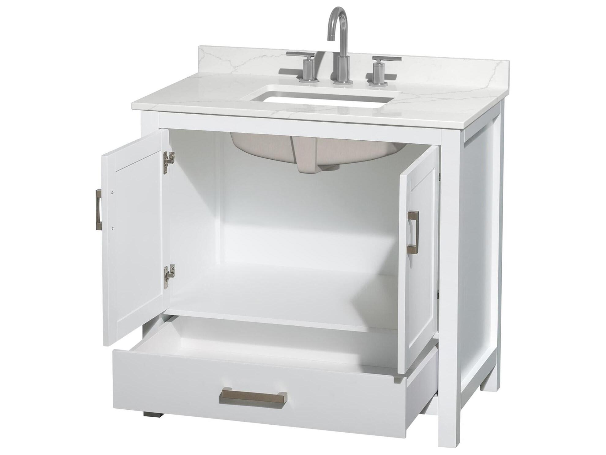 Wyndham Collection Sheffield 36" White Vanity