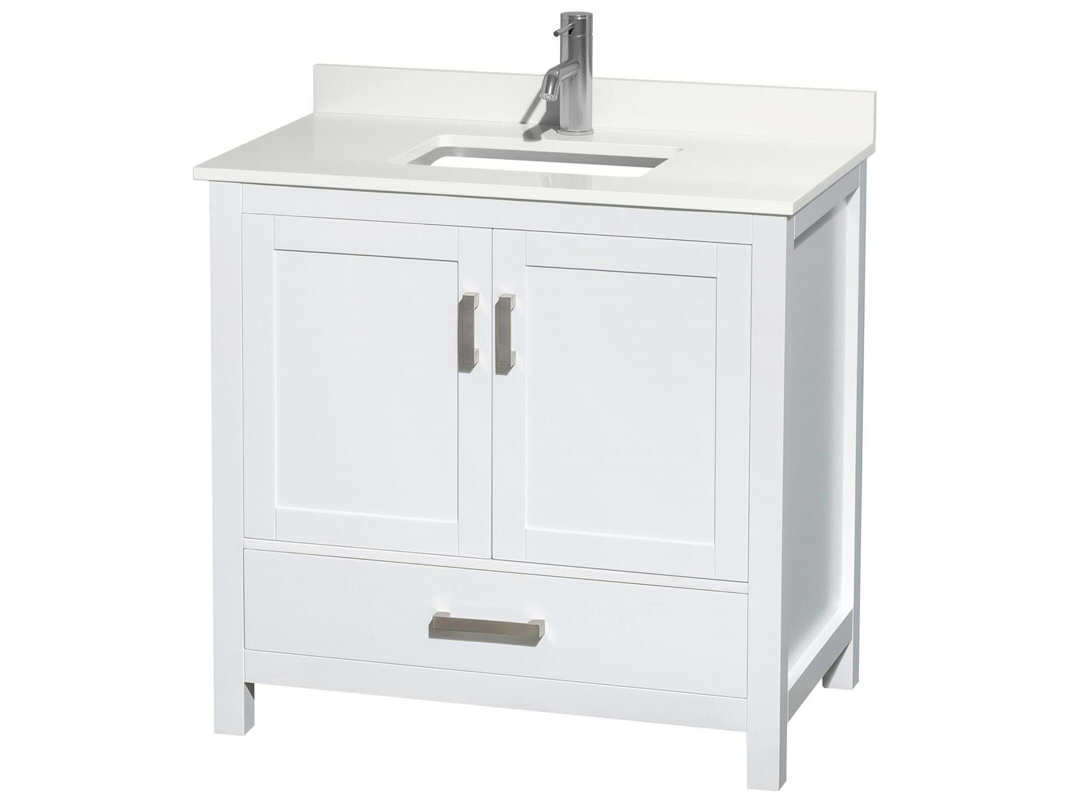 Wyndham Collection Sheffield 36" White Vanity