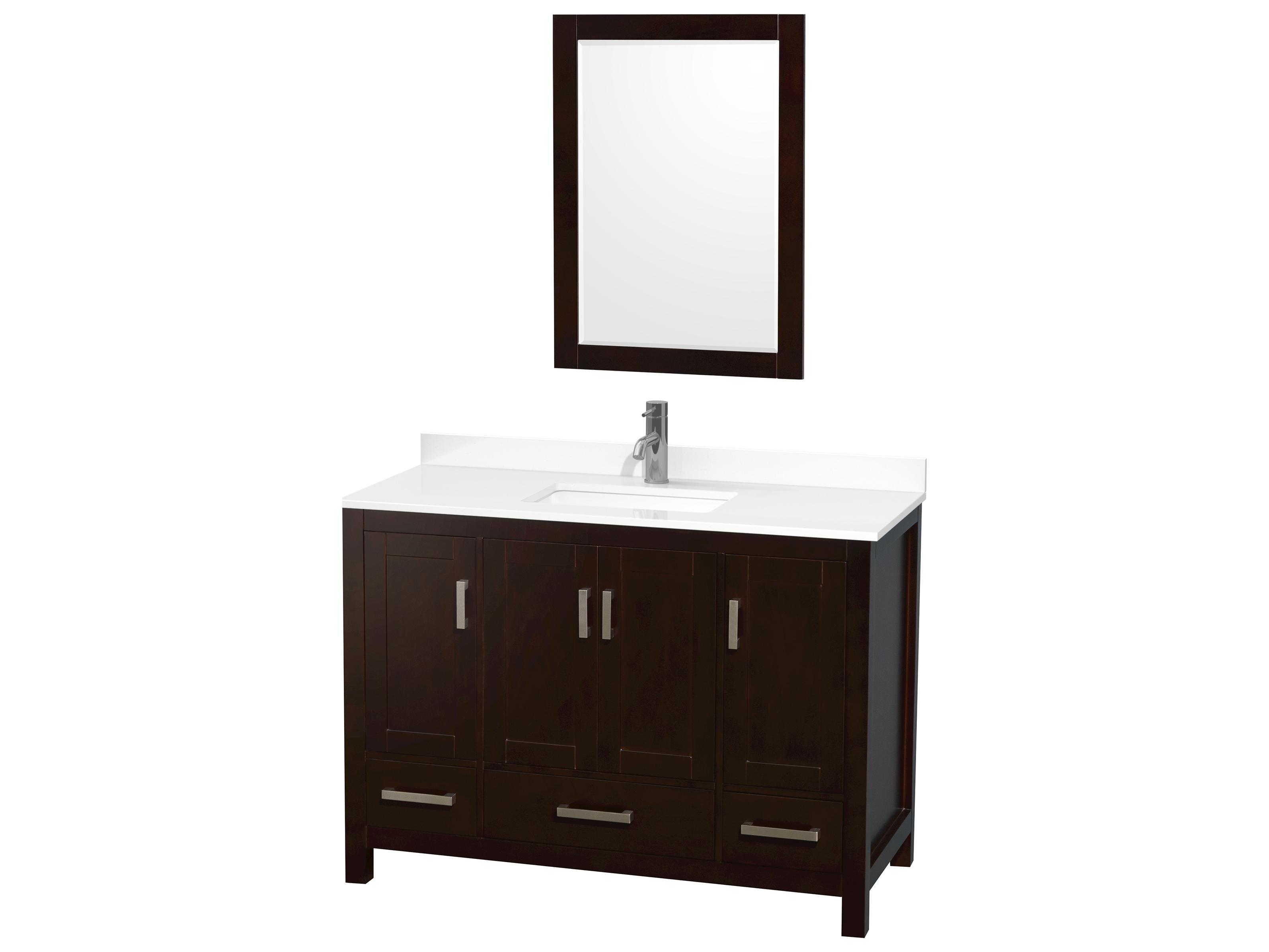 Wyndham Collection Sheffield 48" Espresso Vanity with 24" Mirror