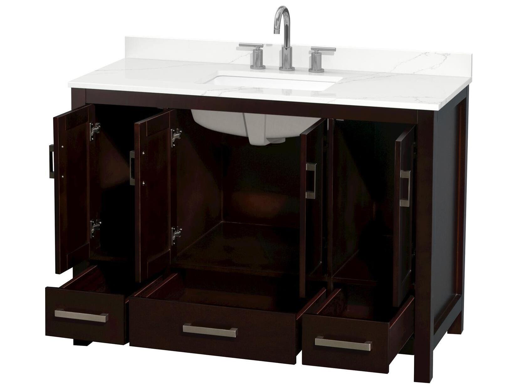 Wyndham Collection Sheffield 48" Espresso Vanity