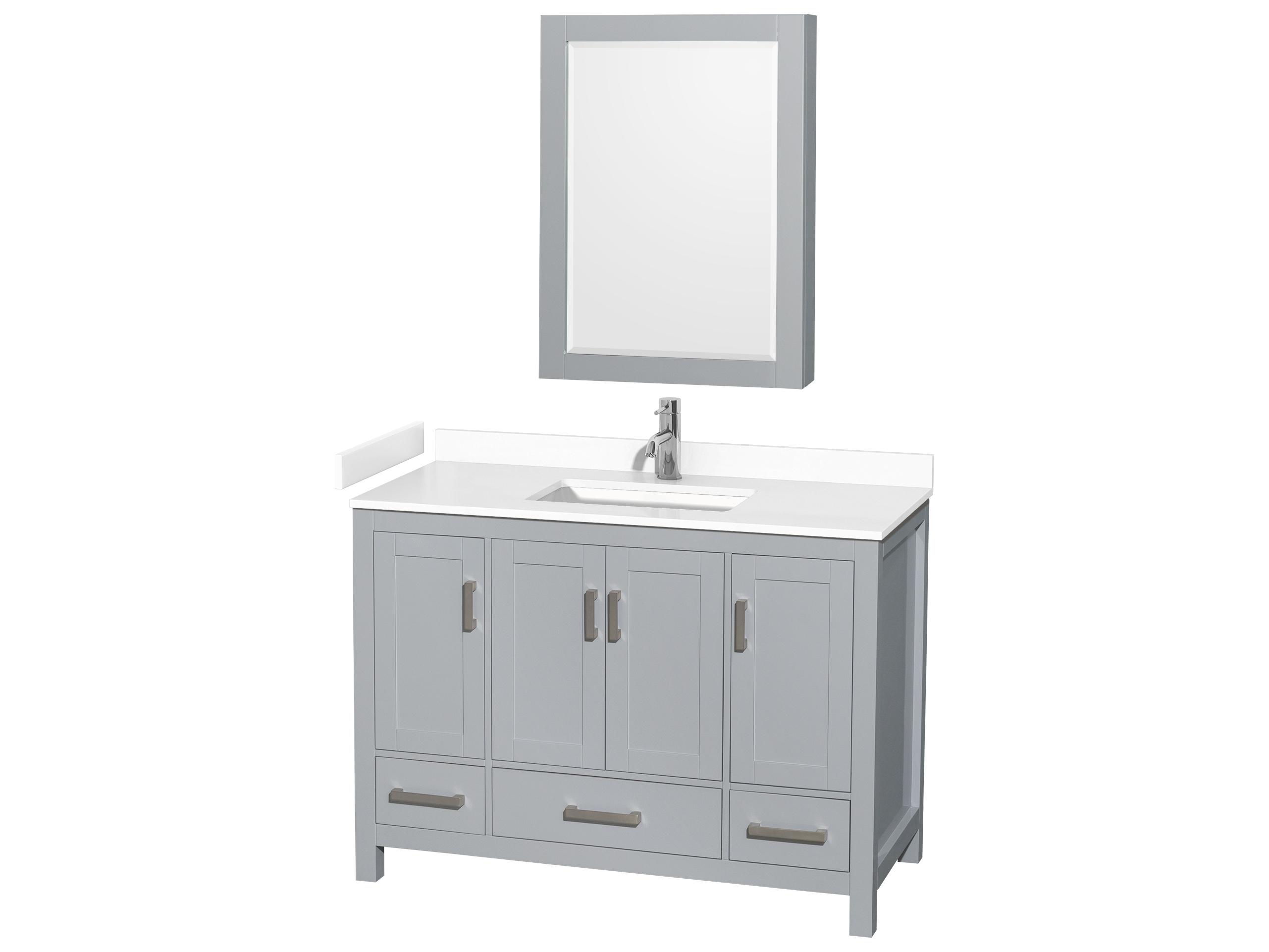 Wyndham Collection Sheffield 48" Gray Vanity with Medicine Cabinet
