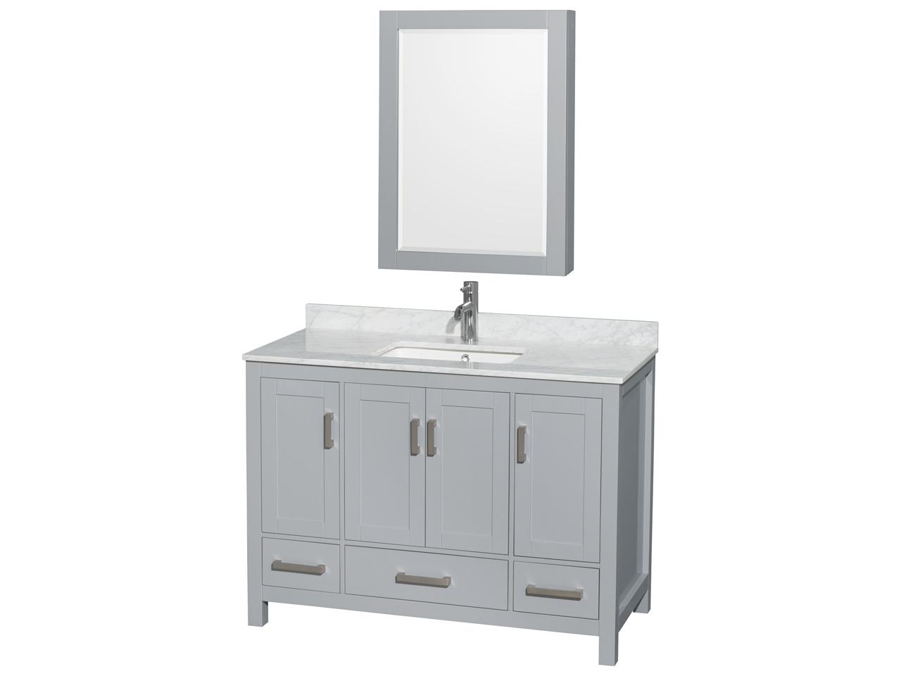 Wyndham Collection Sheffield 48" Gray Vanity with Medicine Cabinet