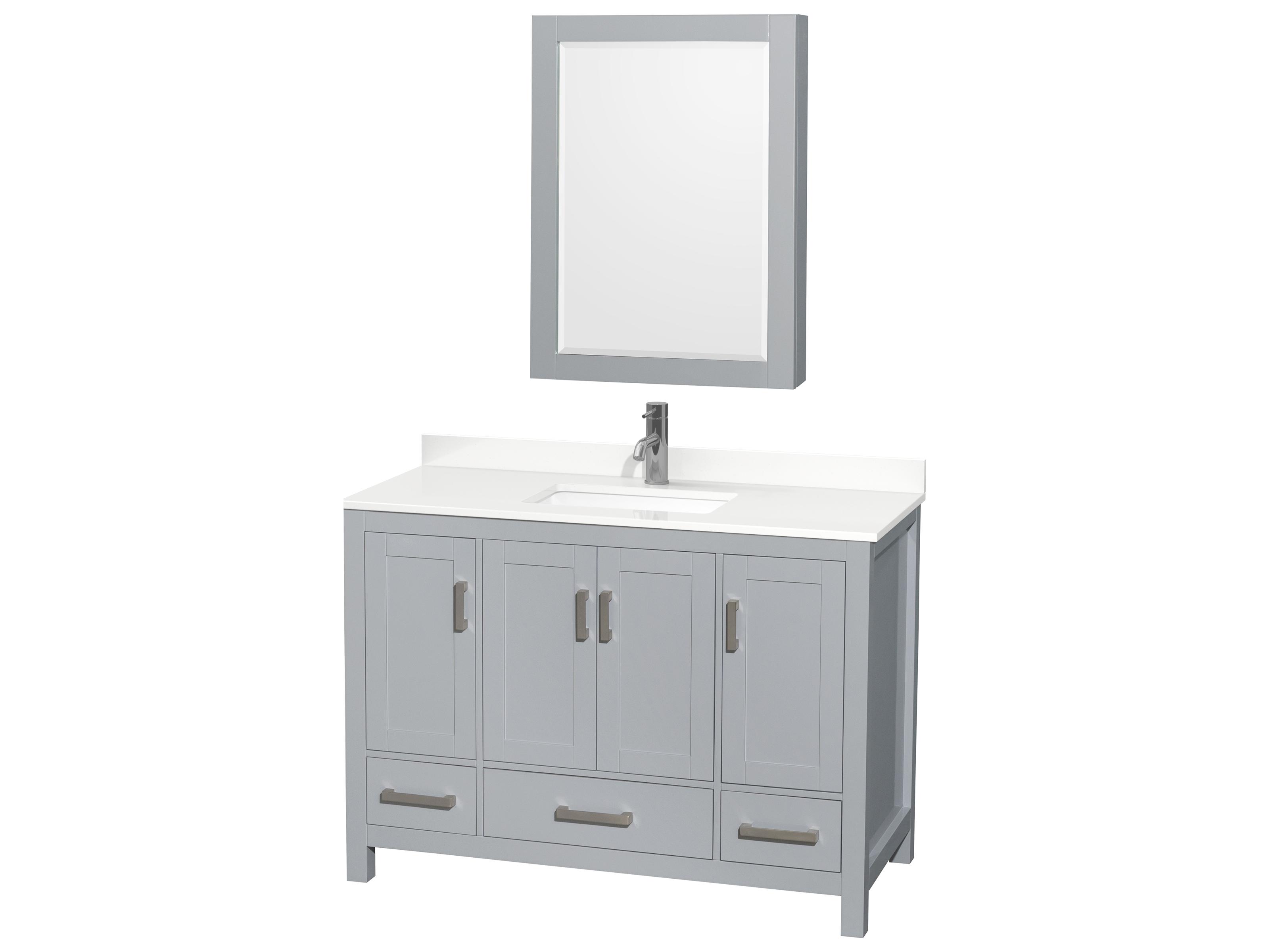 Wyndham Collection Sheffield 48" Gray Vanity with Medicine Cabinet
