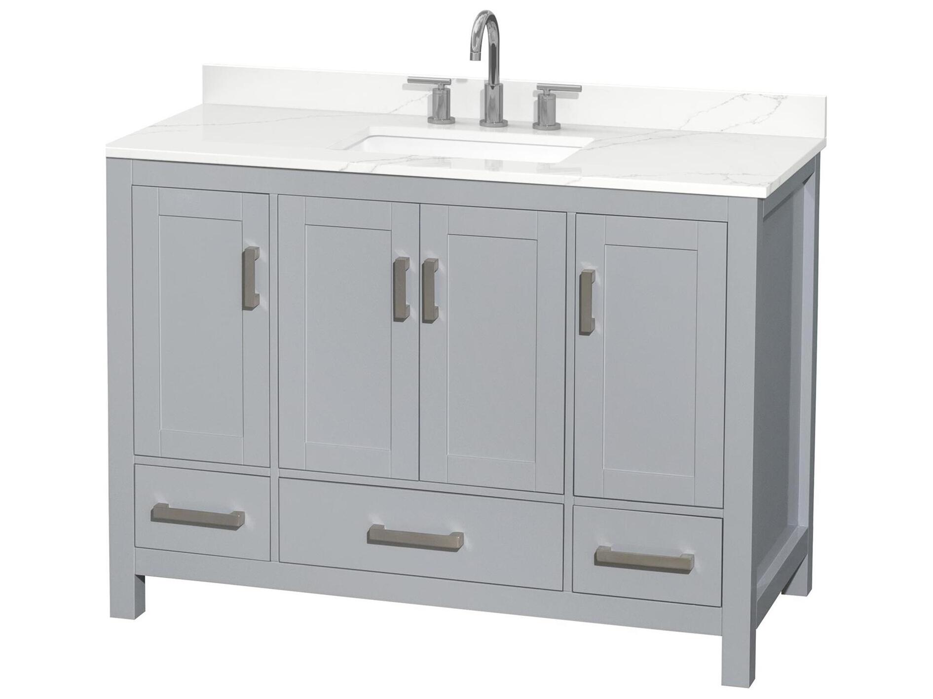 Wyndham Collection Sheffield 48" Gray Vanity