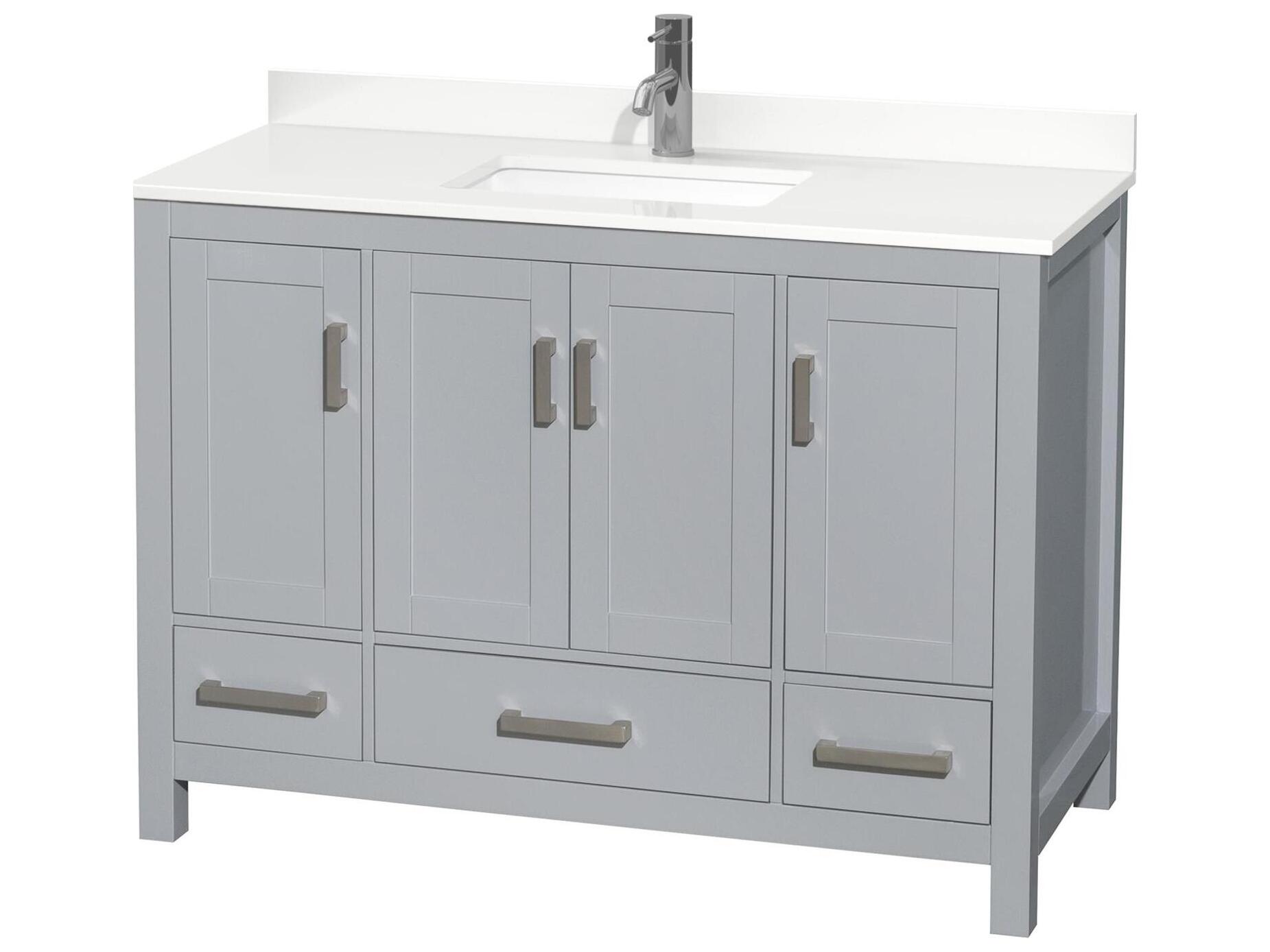 Wyndham Collection Sheffield 48" Gray Vanity
