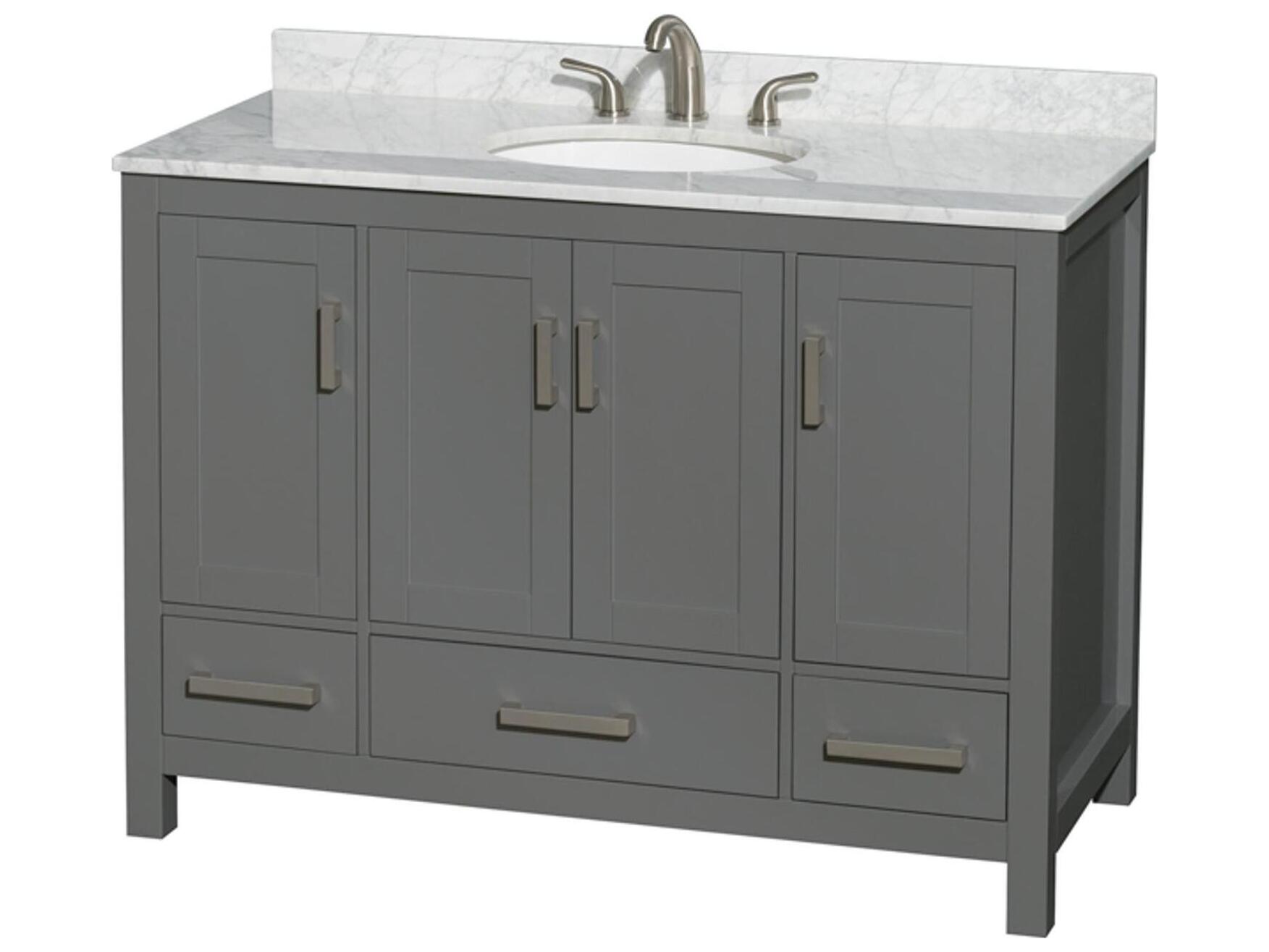 Wyndham Collection Sheffield 48" Dark Gray Vanity