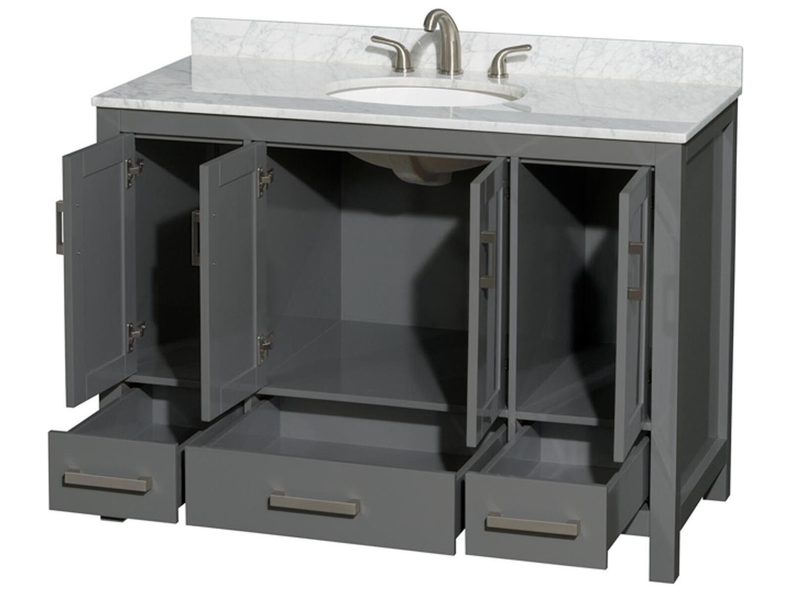 Wyndham Collection Sheffield 48" Dark Gray Vanity