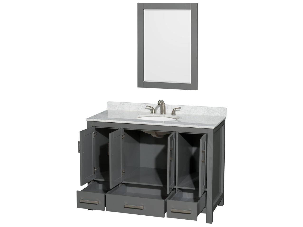 Wyndham Collection Sheffield 48" Dark Gray Vanity