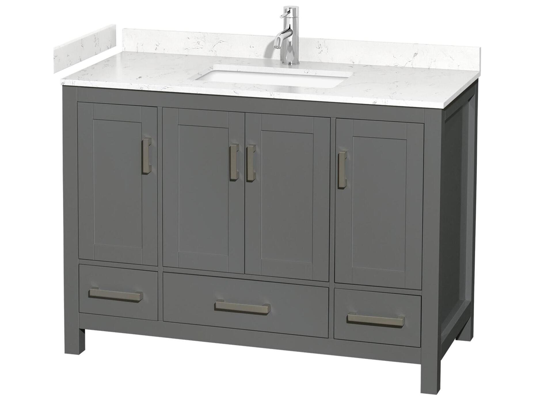 Wyndham Collection Sheffield 48" Dark Gray Vanity